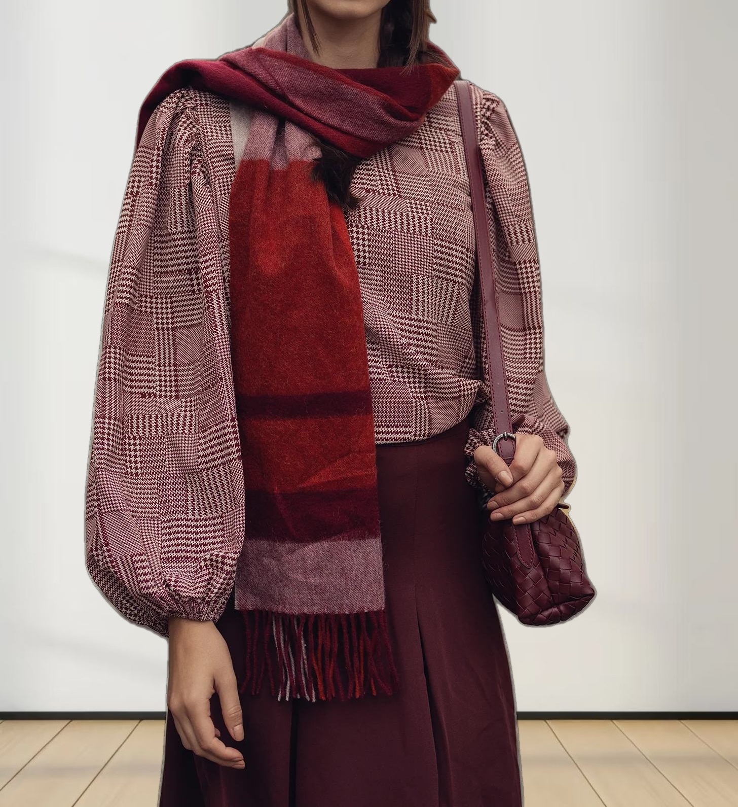 The Celina Pleat Skirt-Wine