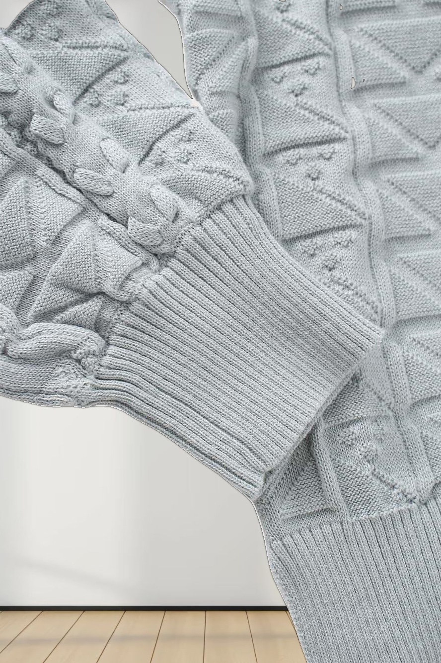 Cross Stitch Sweater-Slate Blue