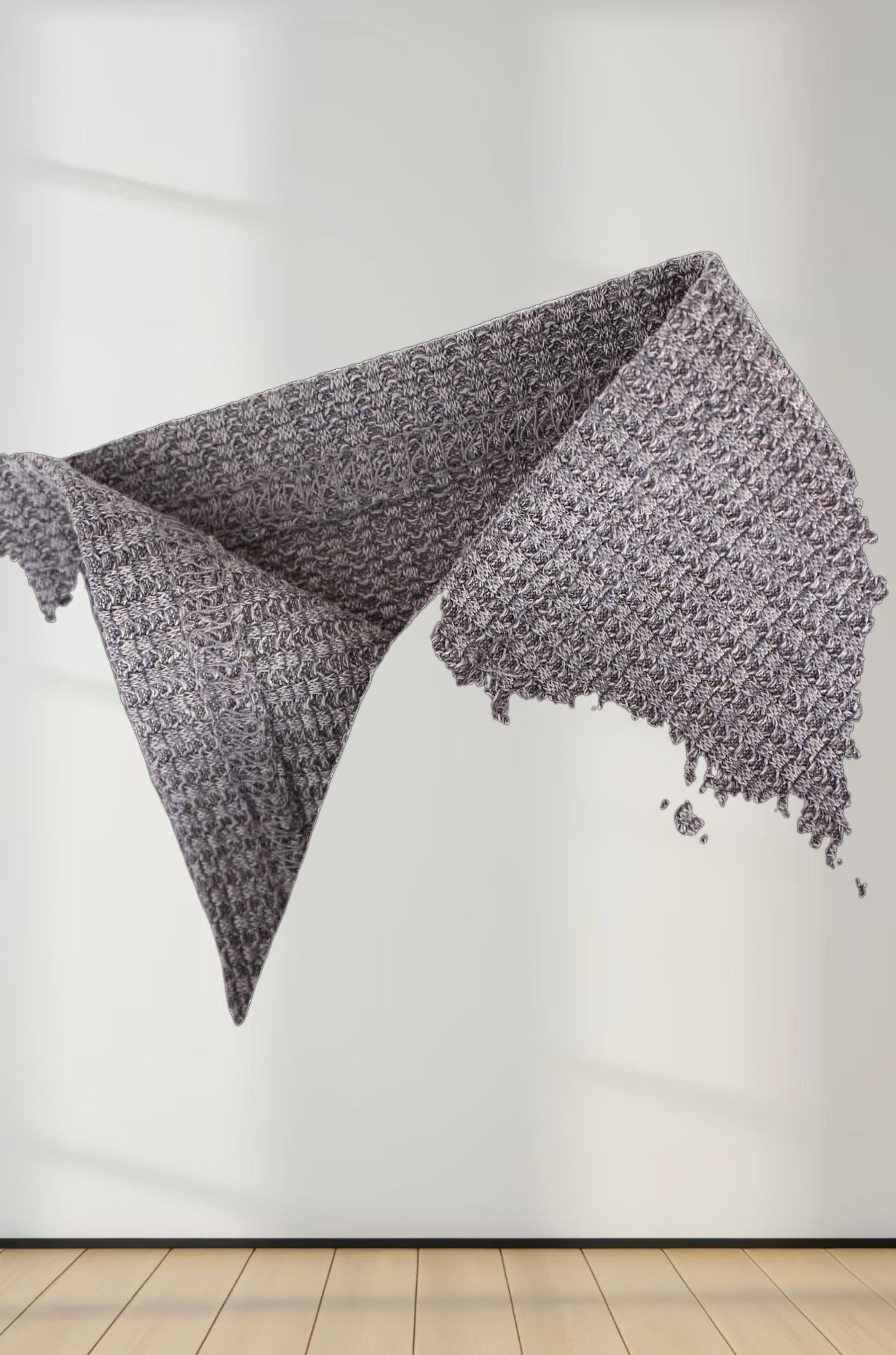 Textured Stretch Turtleneck-Grey