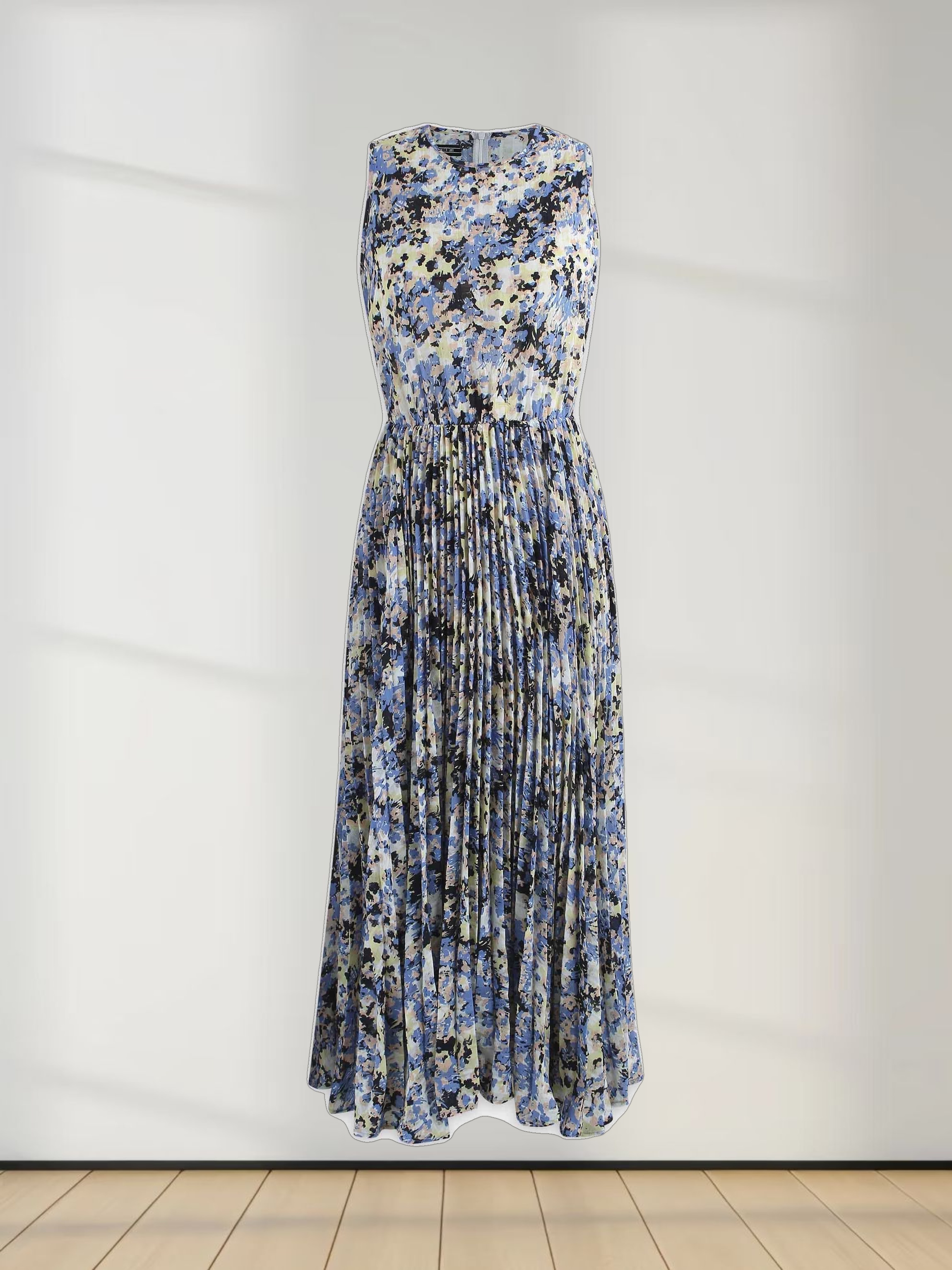 Pleated Slip Dress-Multi