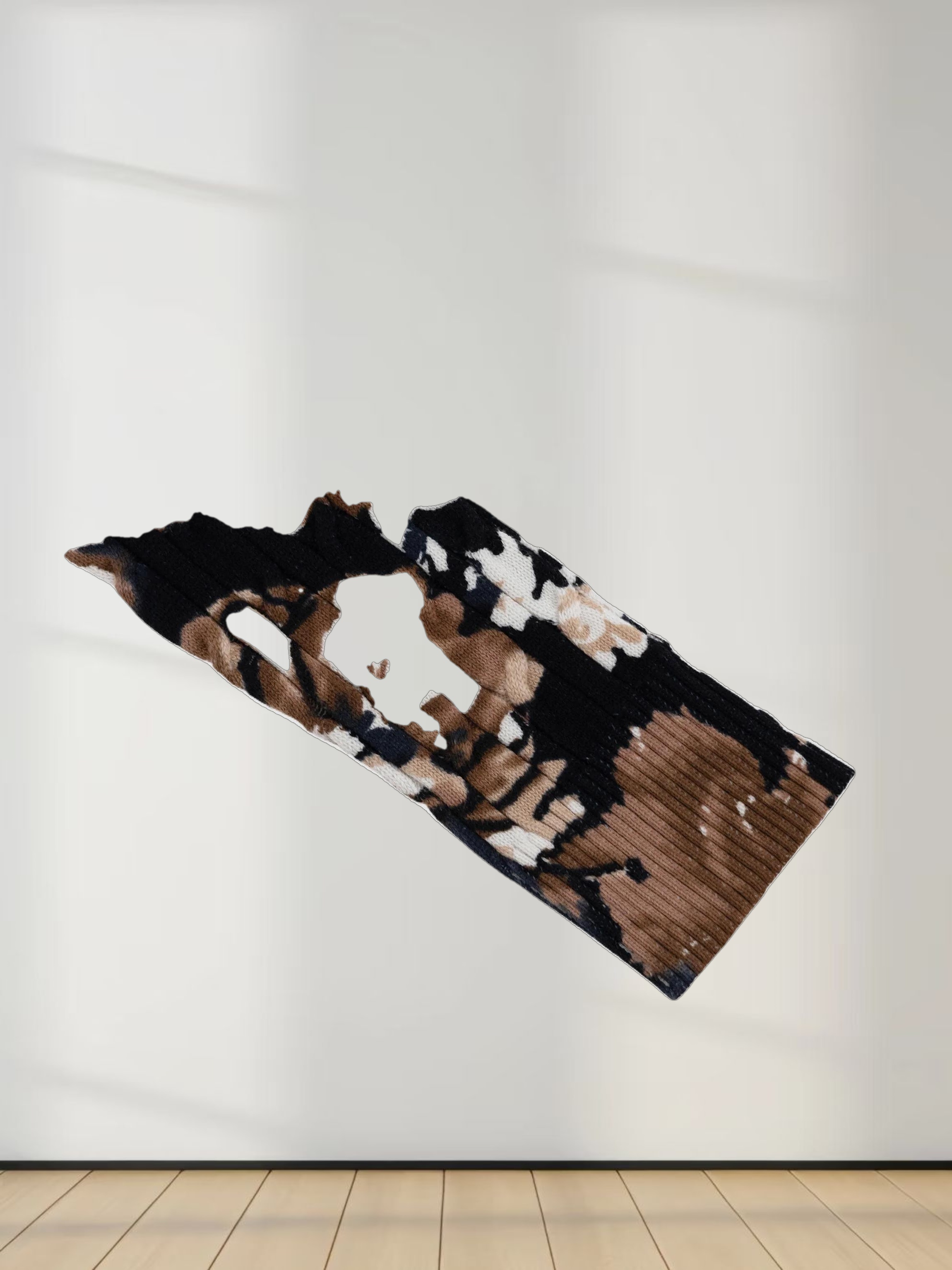 Printed Cable Sweater-Tan Flower