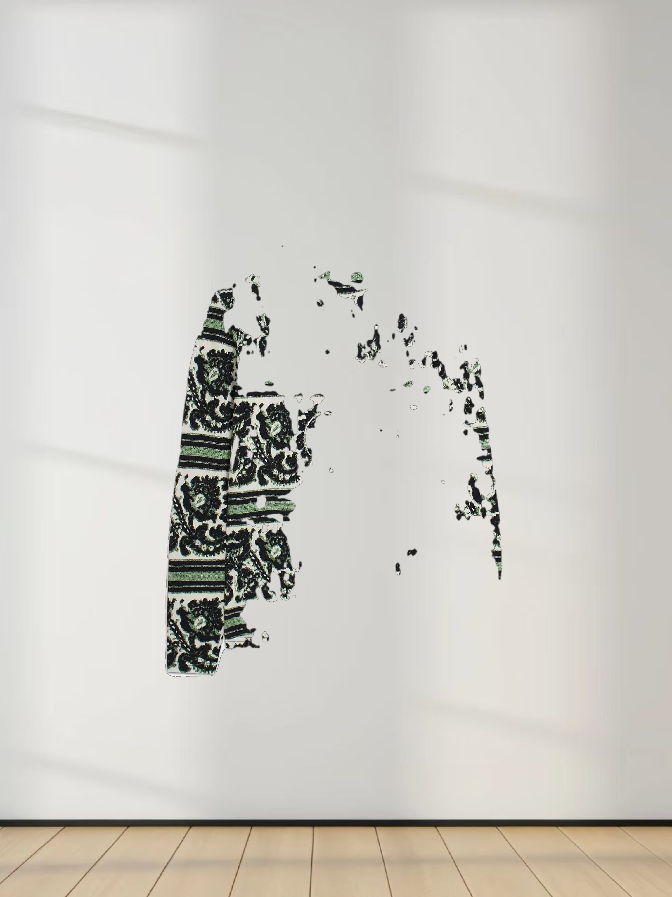 Printed Modal Turtleneck-Paisley Green