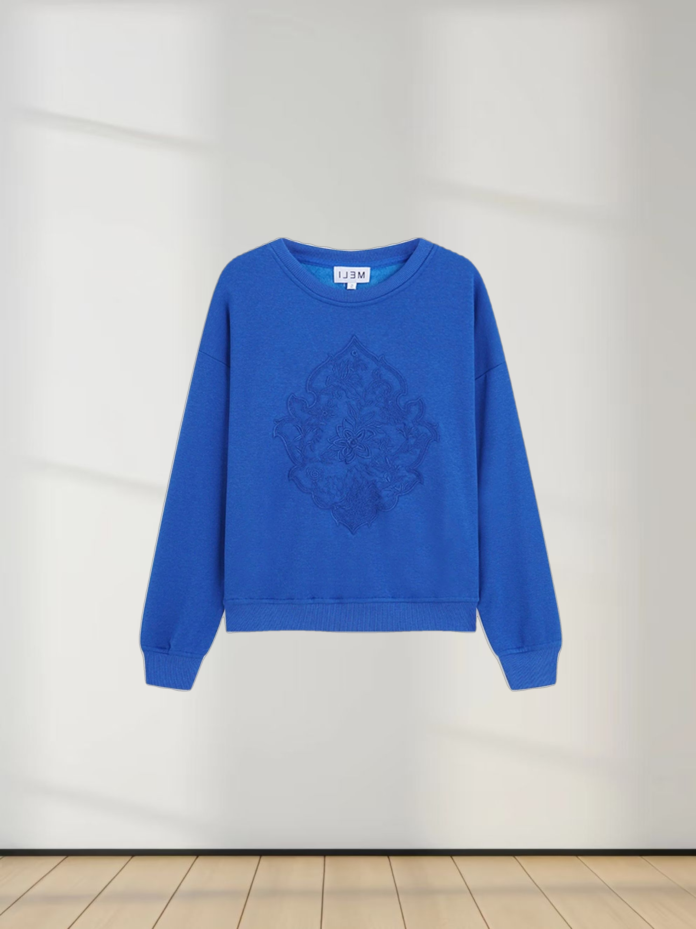 Embroidered Sweatshirt-Cobalt Blue