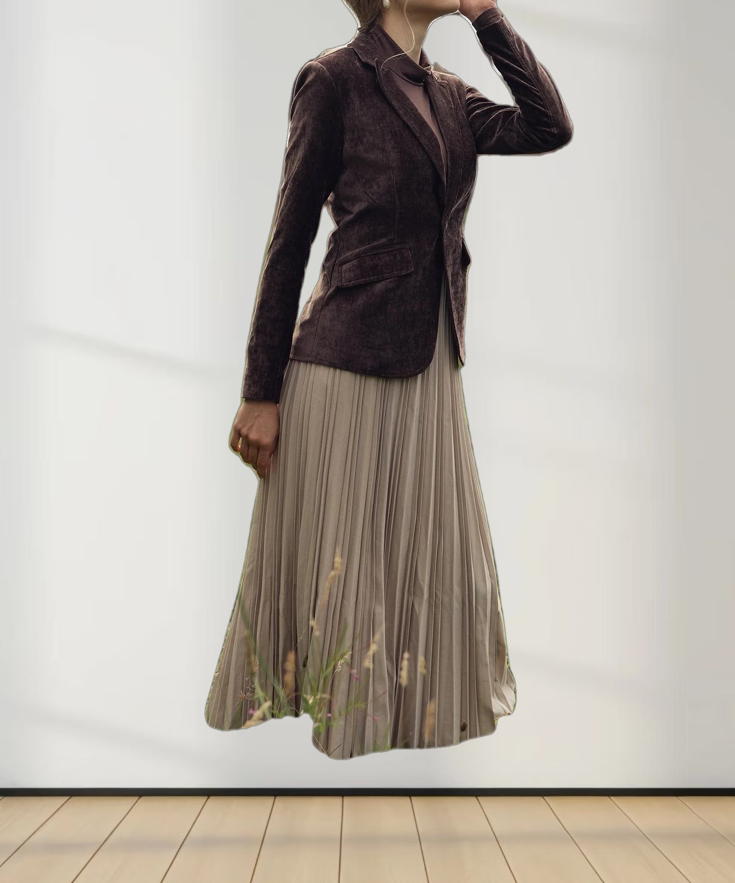 Chenille Blazer-Brown