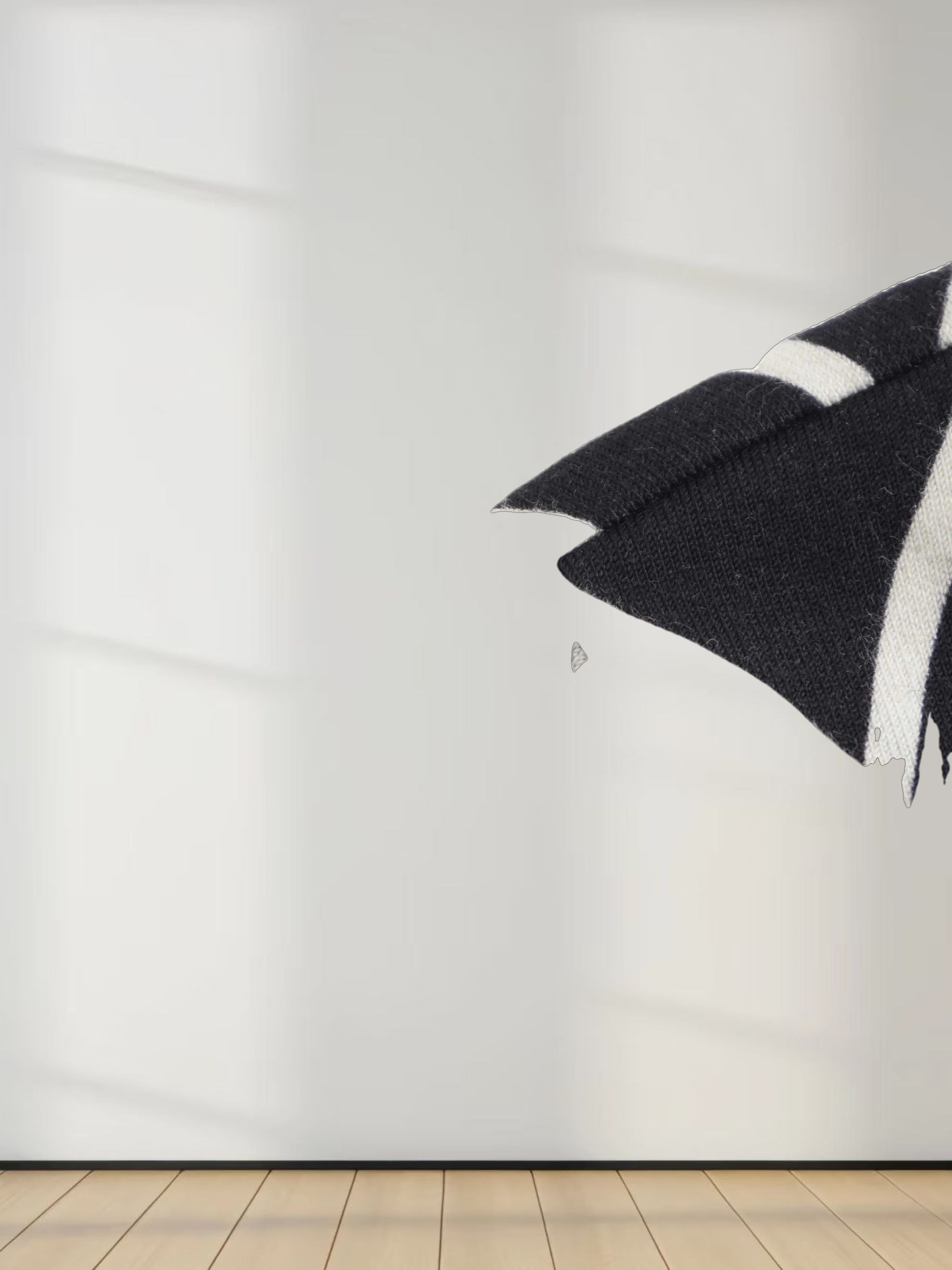 Printed Modal Turtleneck-Floral Vines Black