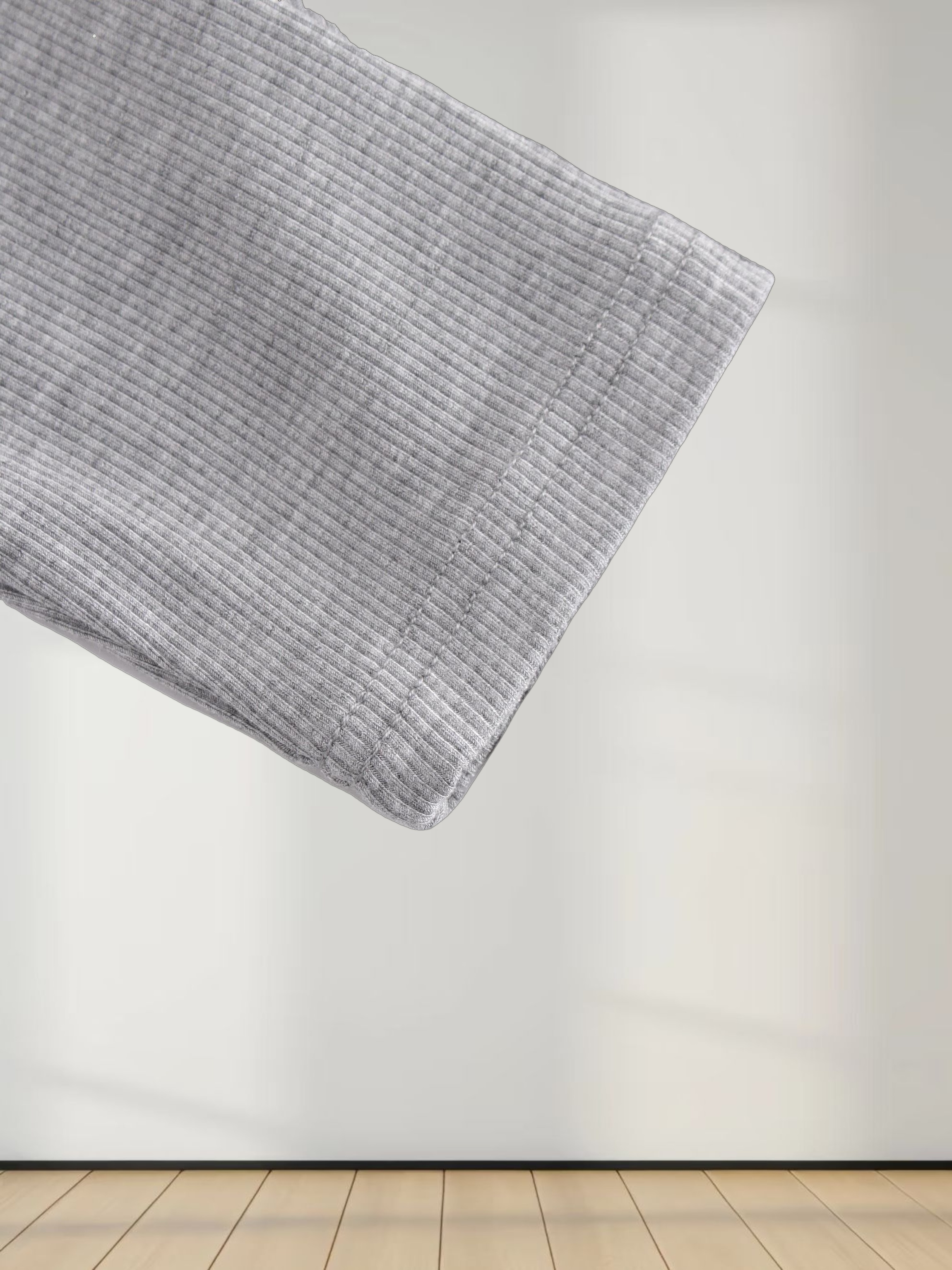 Crew Ribbed Dolman-Heathered Grey