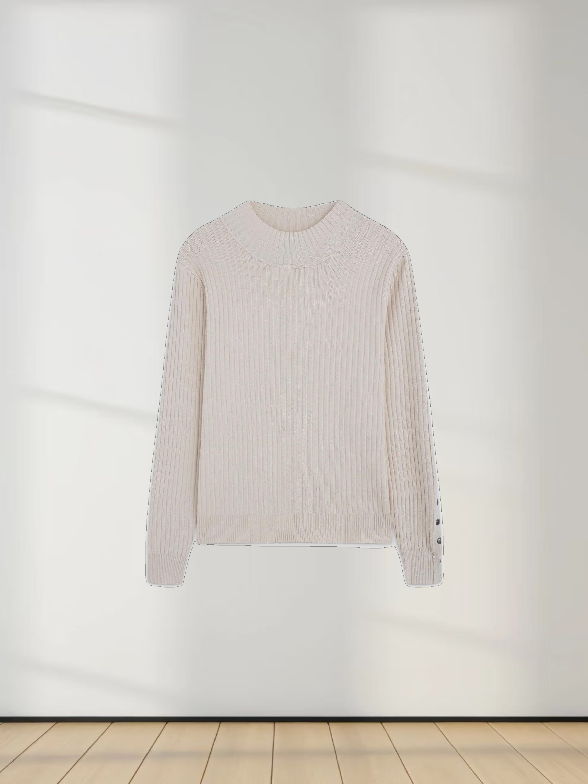 Side Snap Sweater-Cream