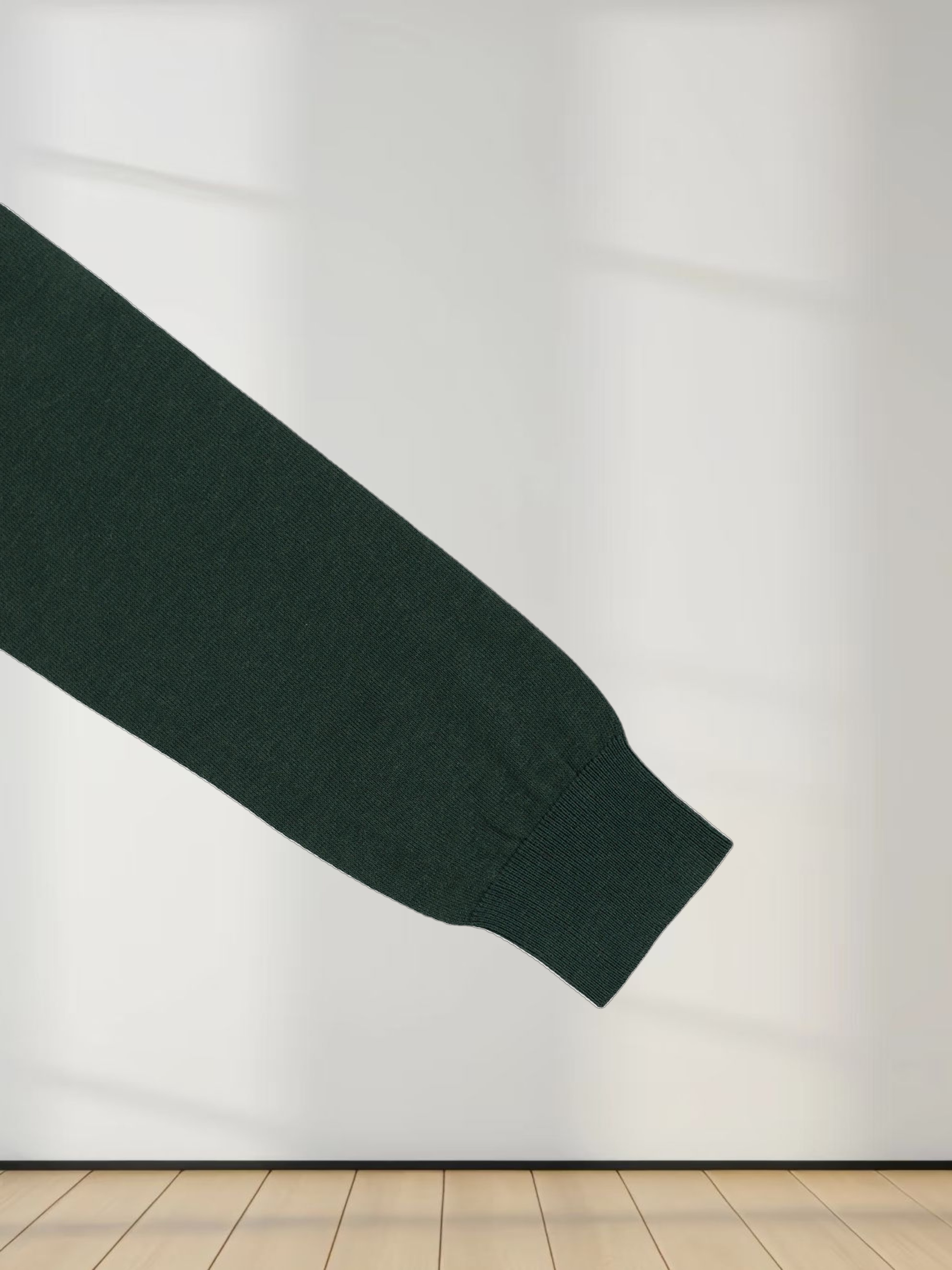 Wool Blend Collared Cardigan-Green