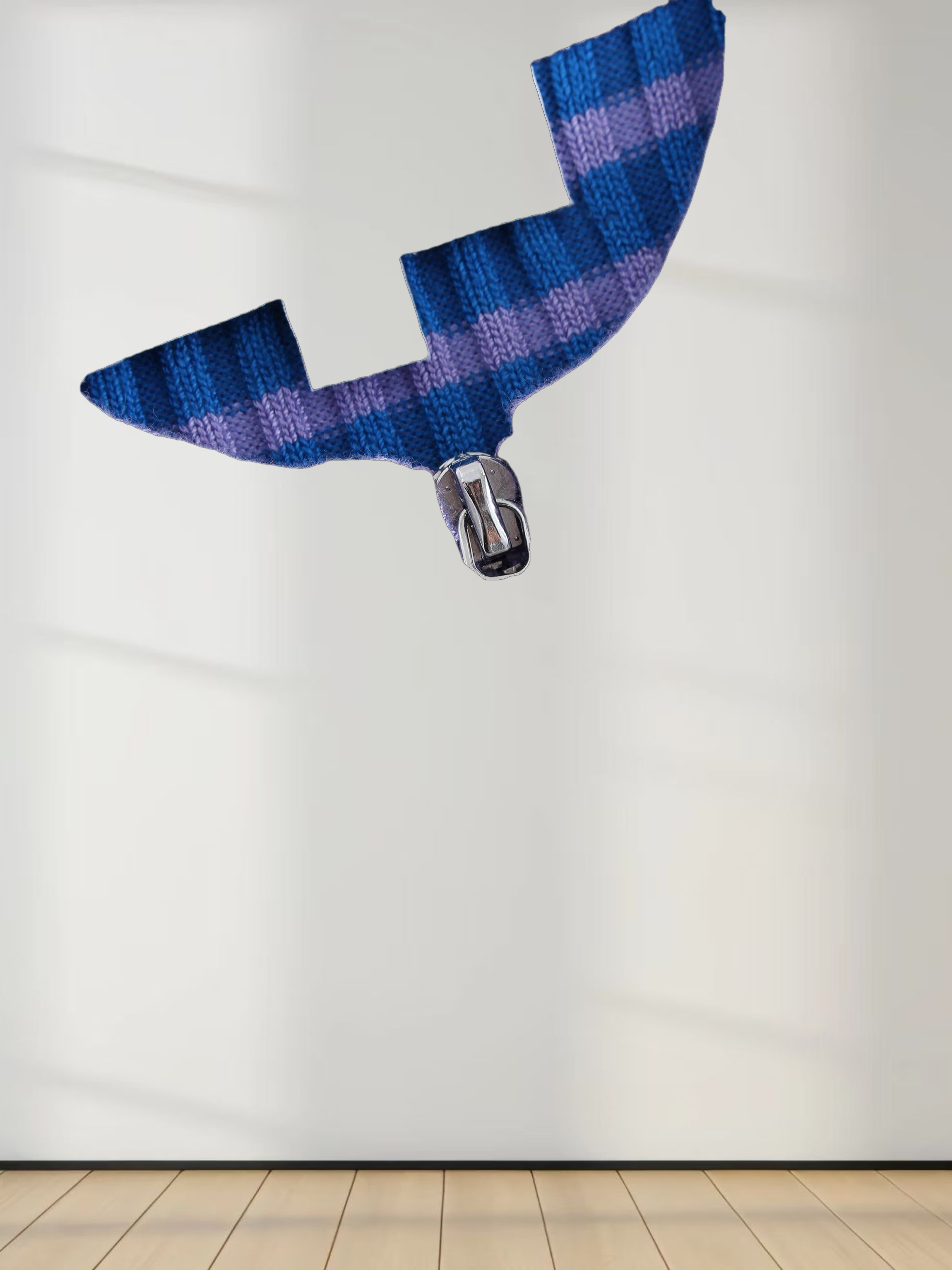 Ribbed Striped Polo Sweater-Shades of Purple