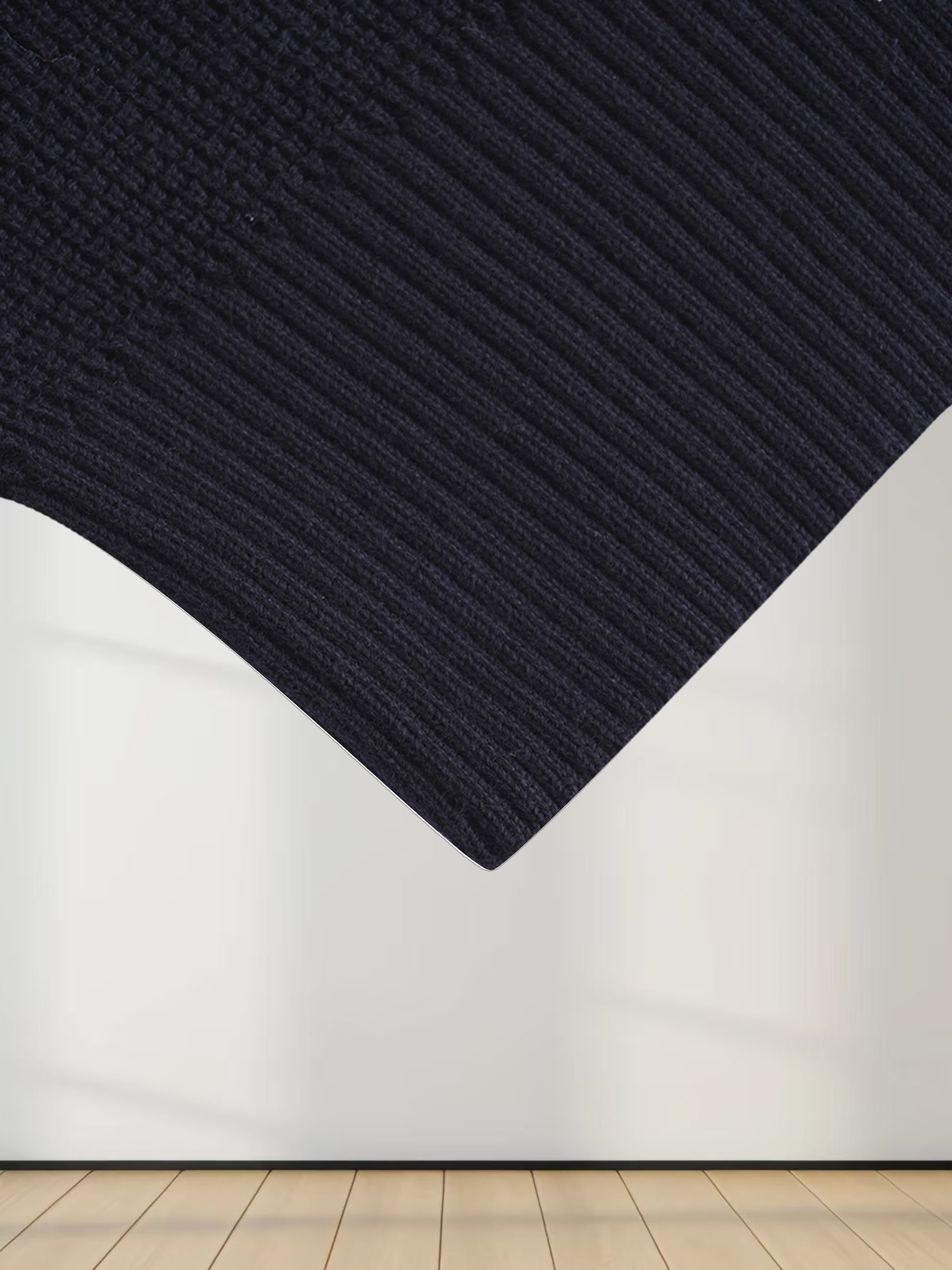 Waffle Pocket Sweater-Black