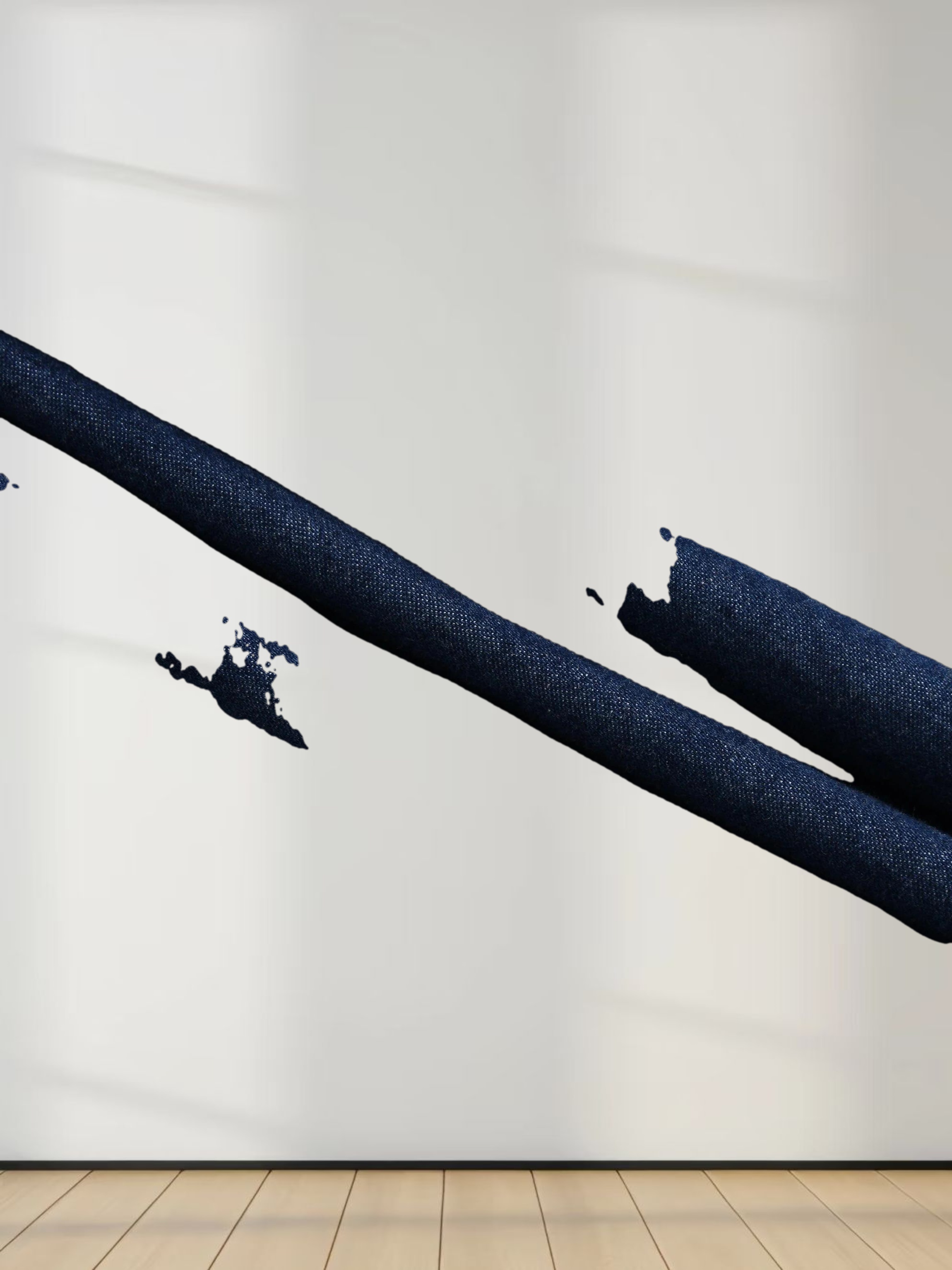 Waisted Denim Top-Blue