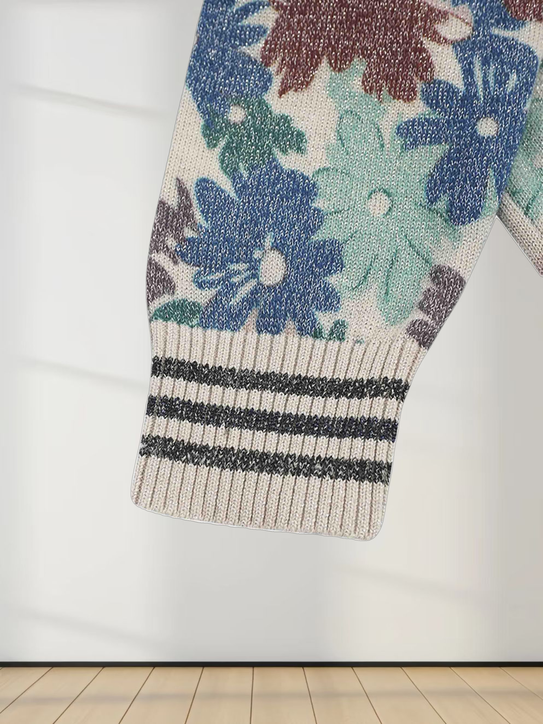 Crew Lurex Sweater-Floral