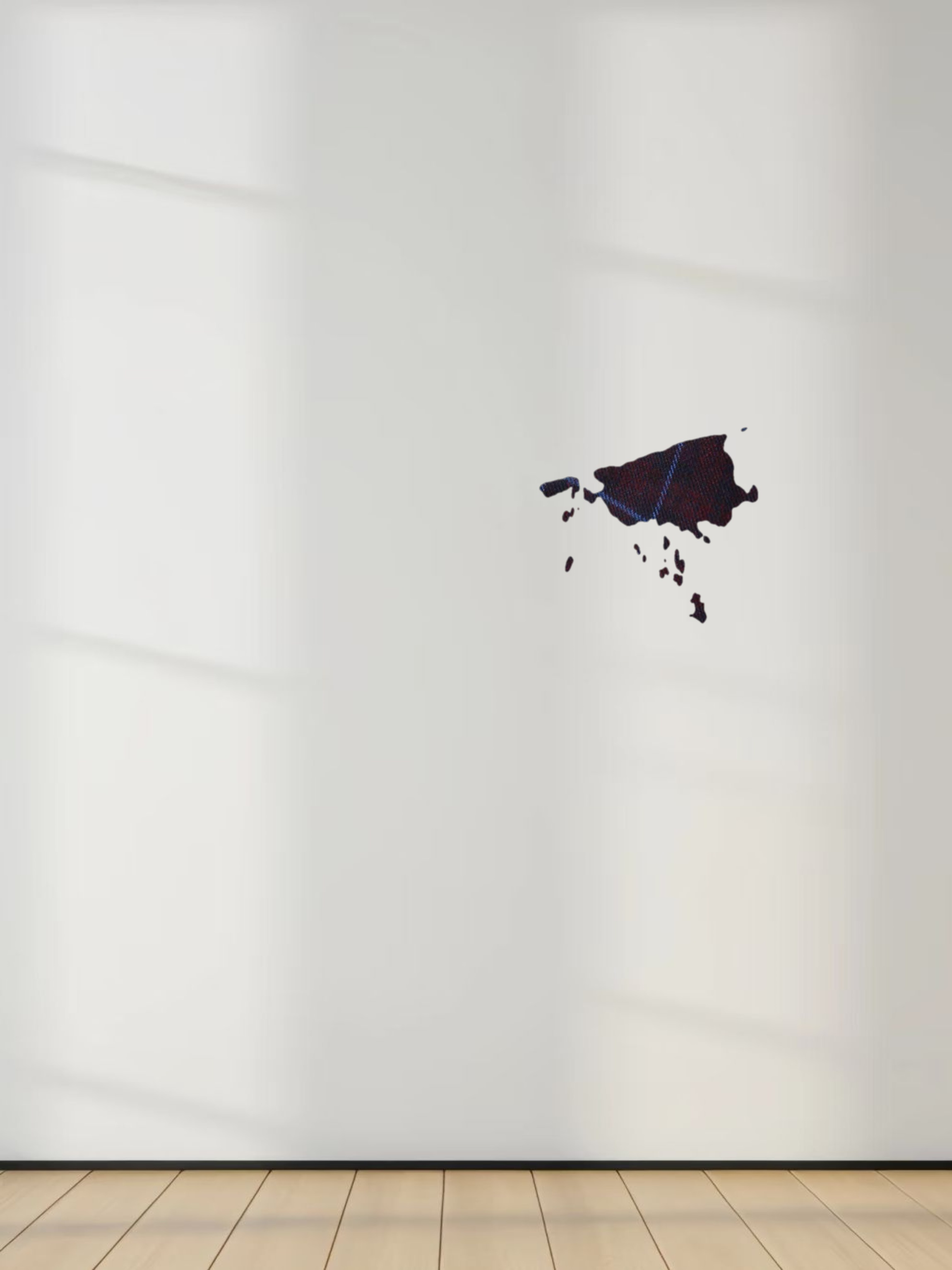 Leather Piped Skirt-Blue Plaid