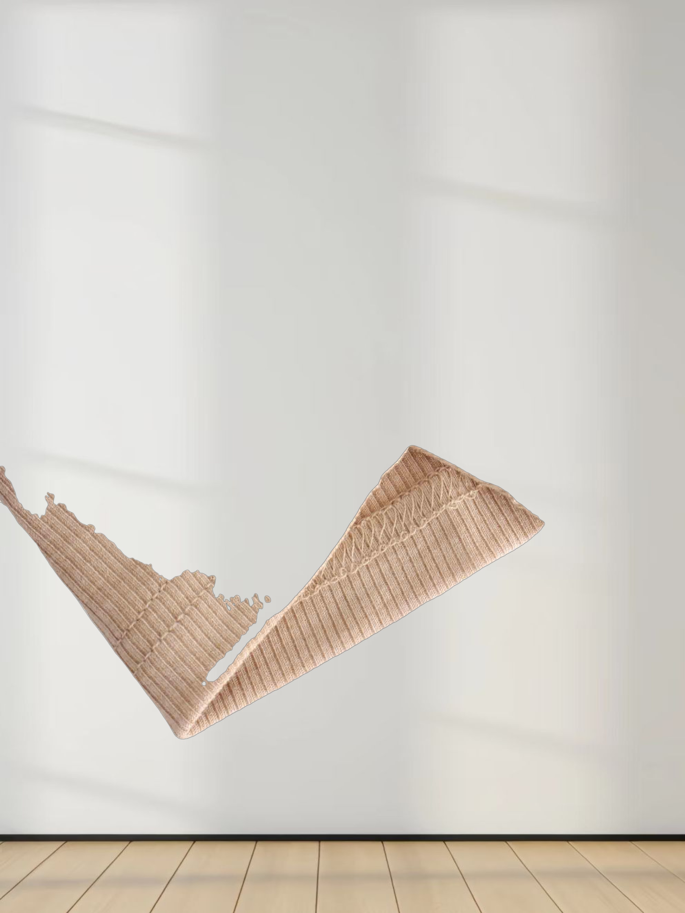 HIGH V RIBBED TEE - 3Q - TAN