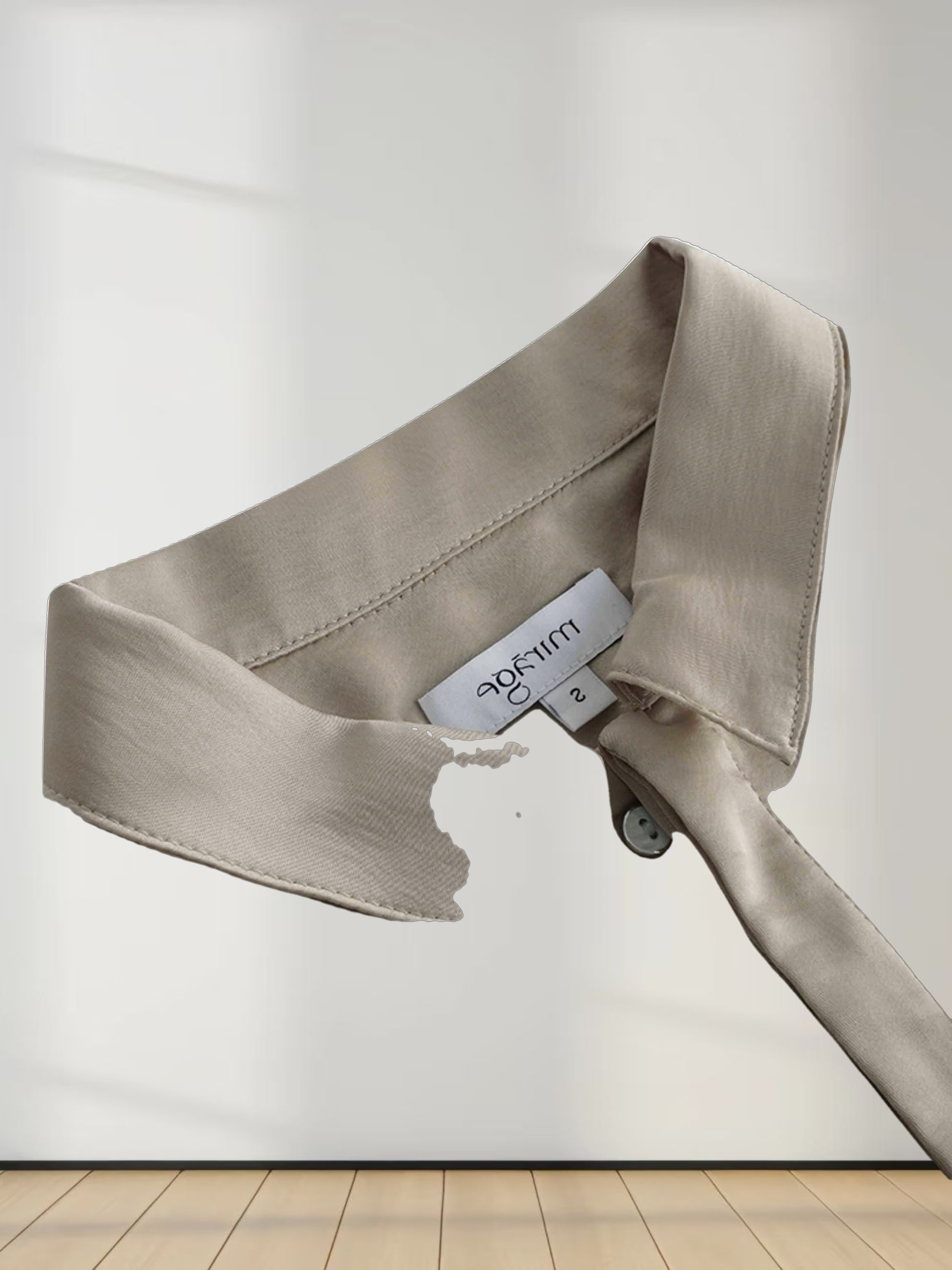 High/Low Faux Satin Crossover Top-Celery Green