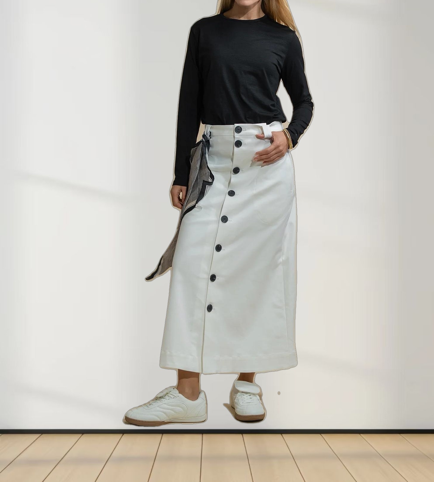 Pima Cotton Boxy Dolman Tee-Black