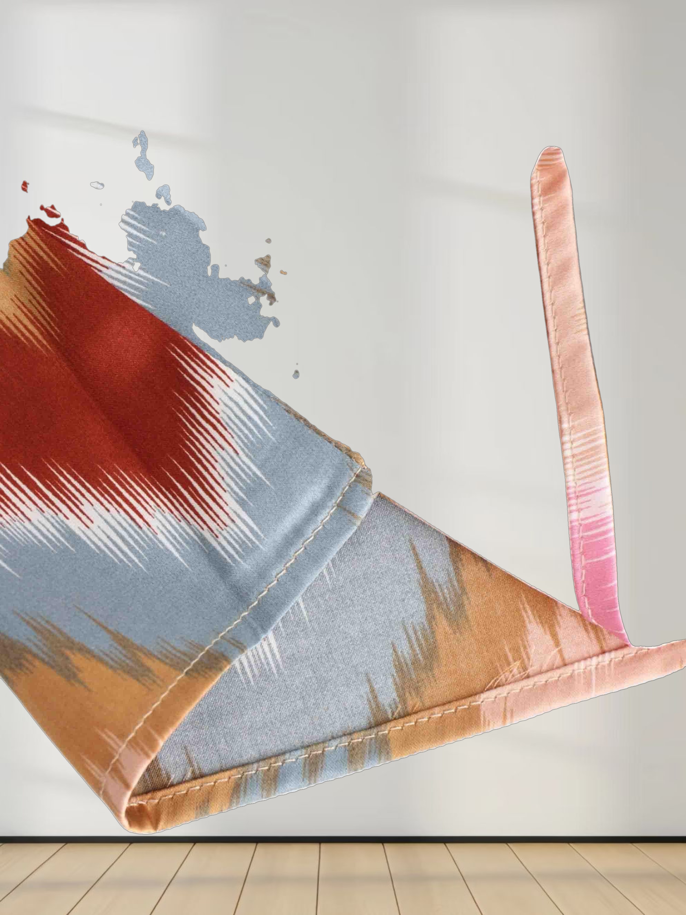 Piped Detail Dress-Chevron Stripe