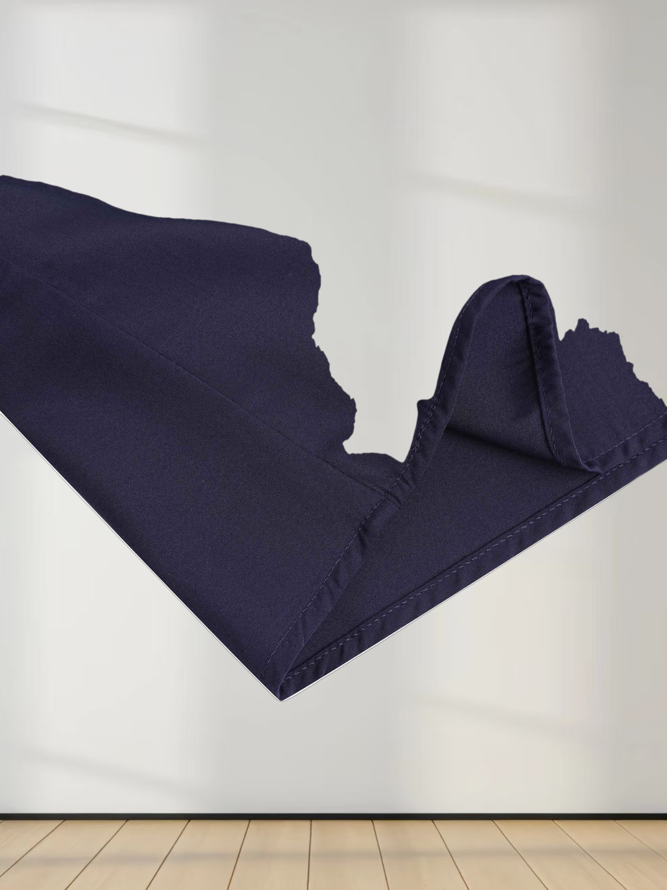 DRAWSTRING RUFFLE SKIRT-NAVY