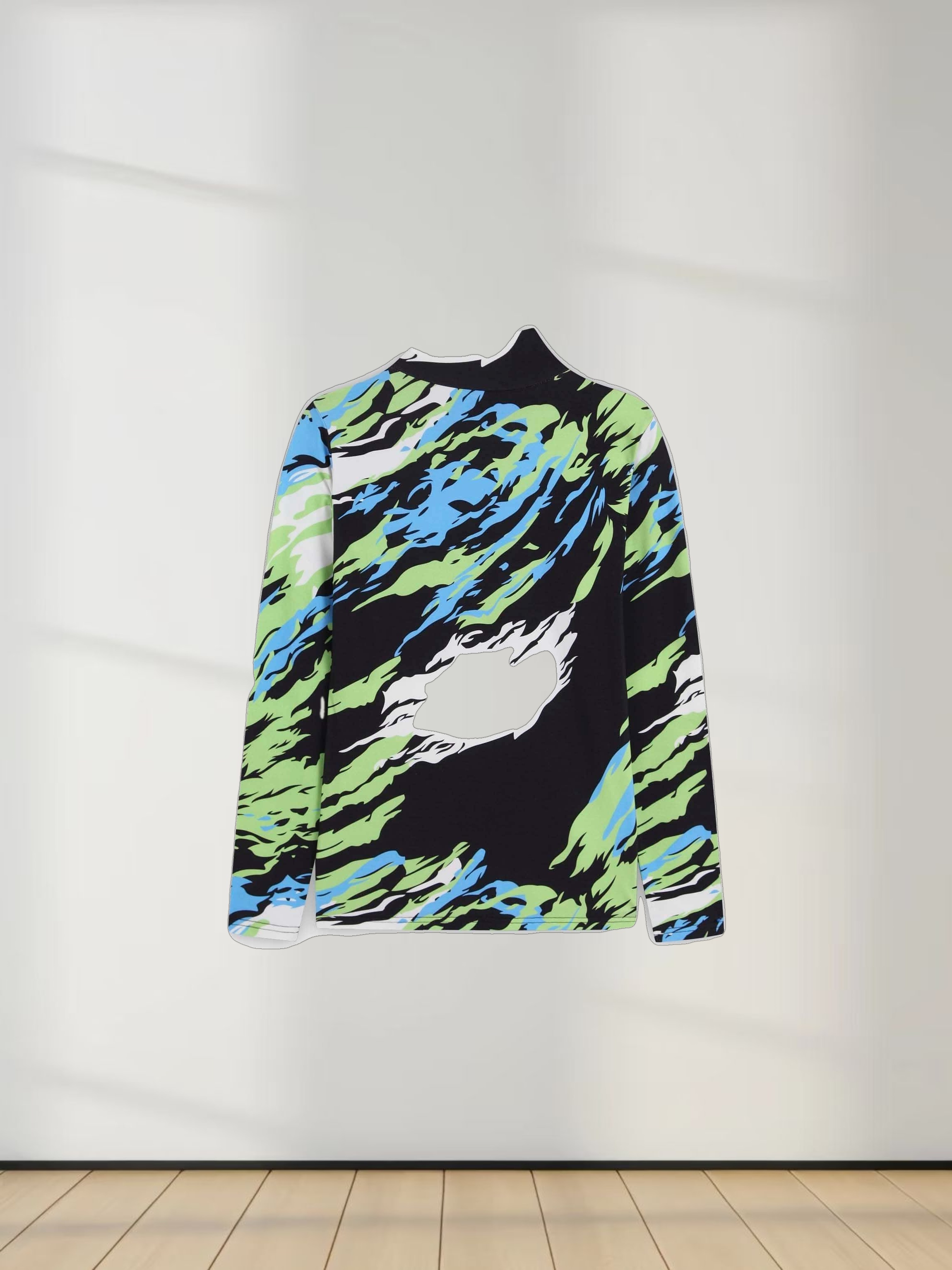 Printed Modal Turtleneck-Ice Fire