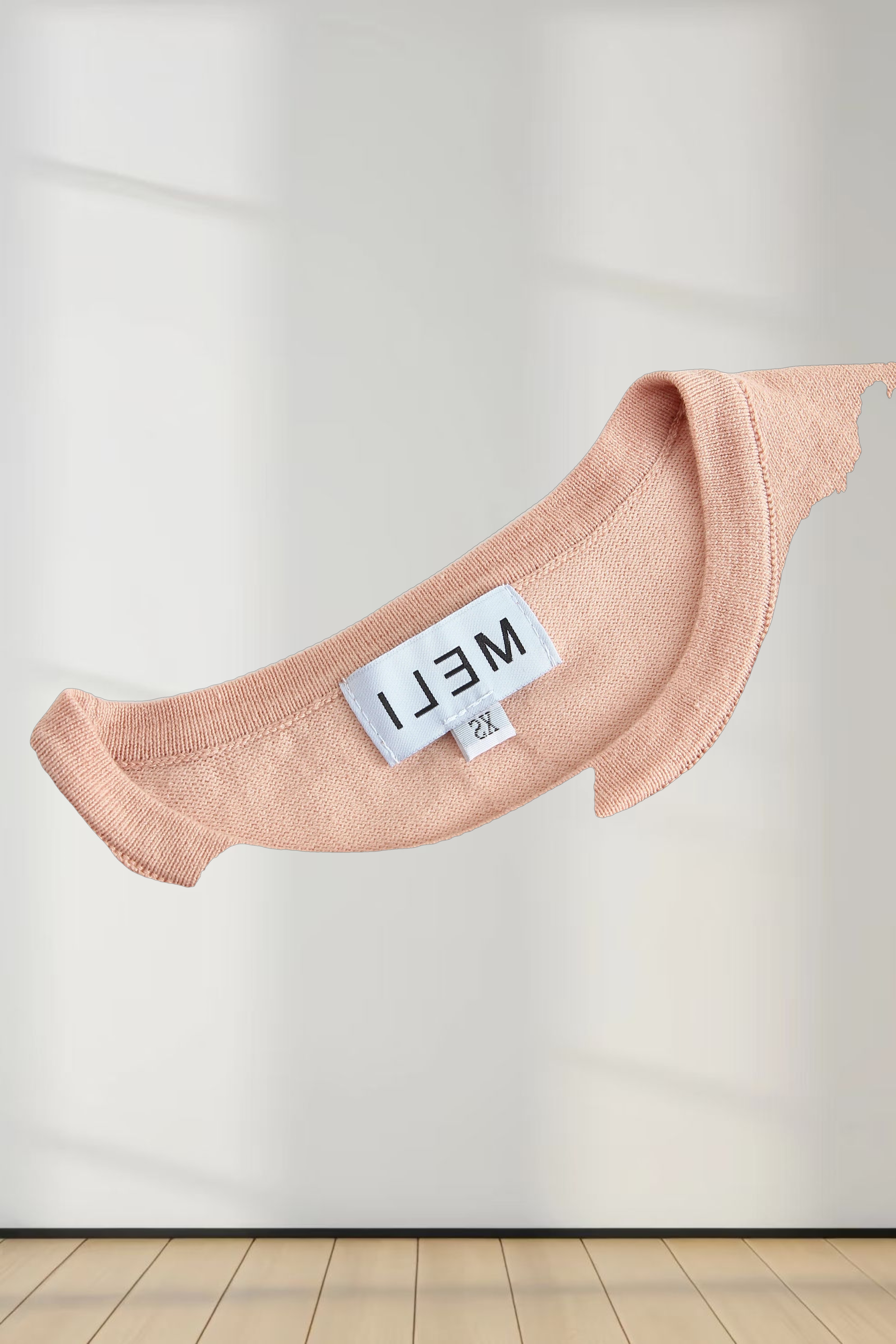 Thin Knit Crew Sweater-Peach
