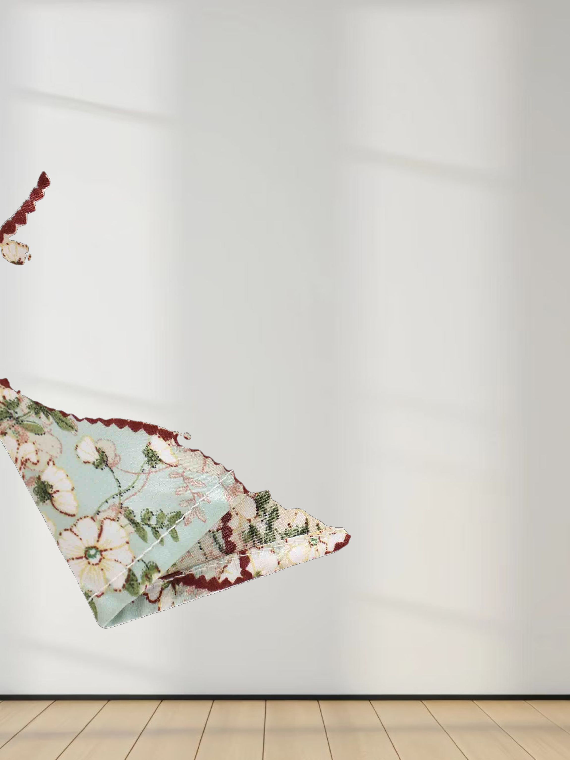 Button Down Flare Dress-Mint Floral Patchwork