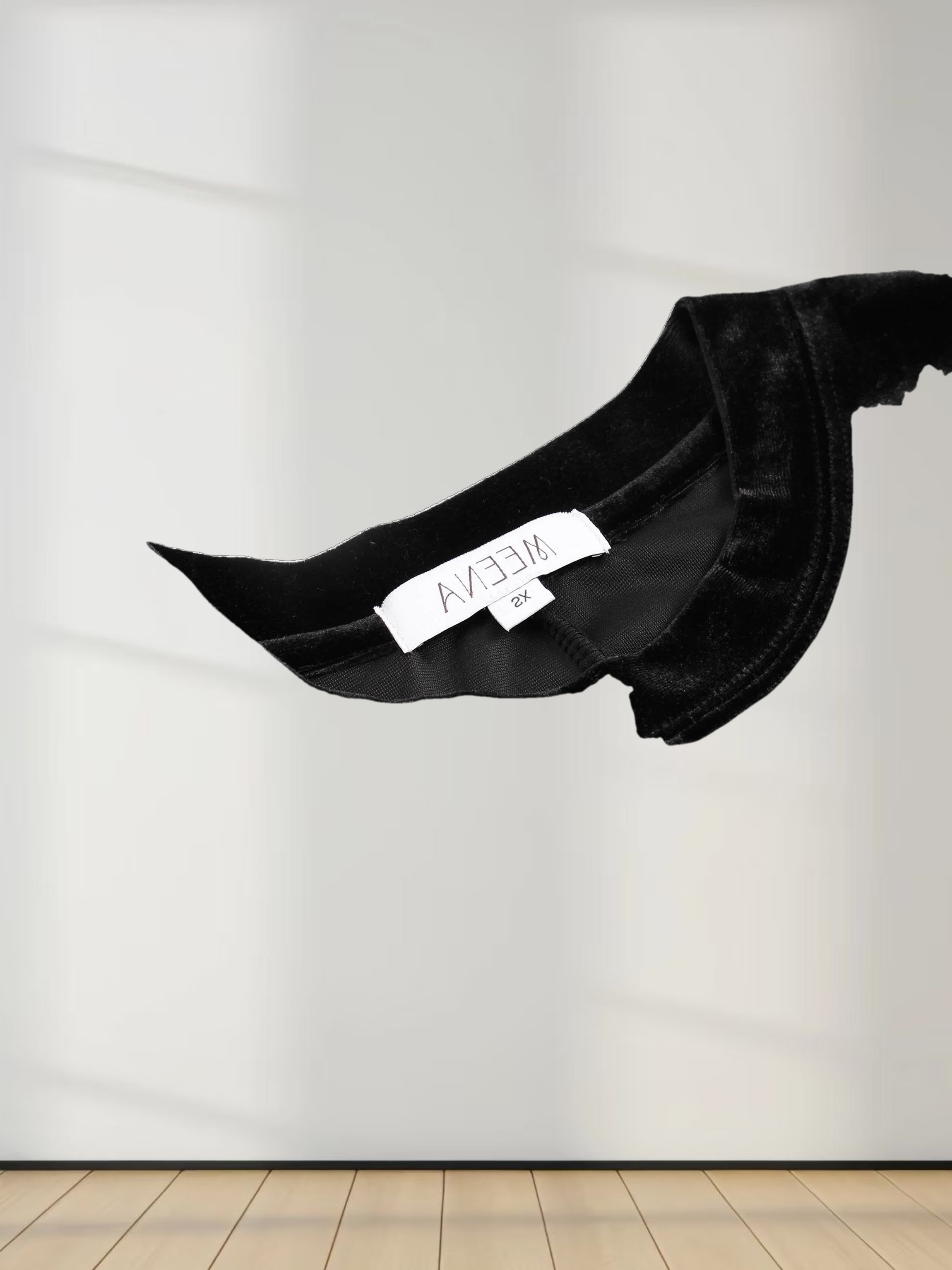 Velour Wrap Tie Maxi Dress-Black