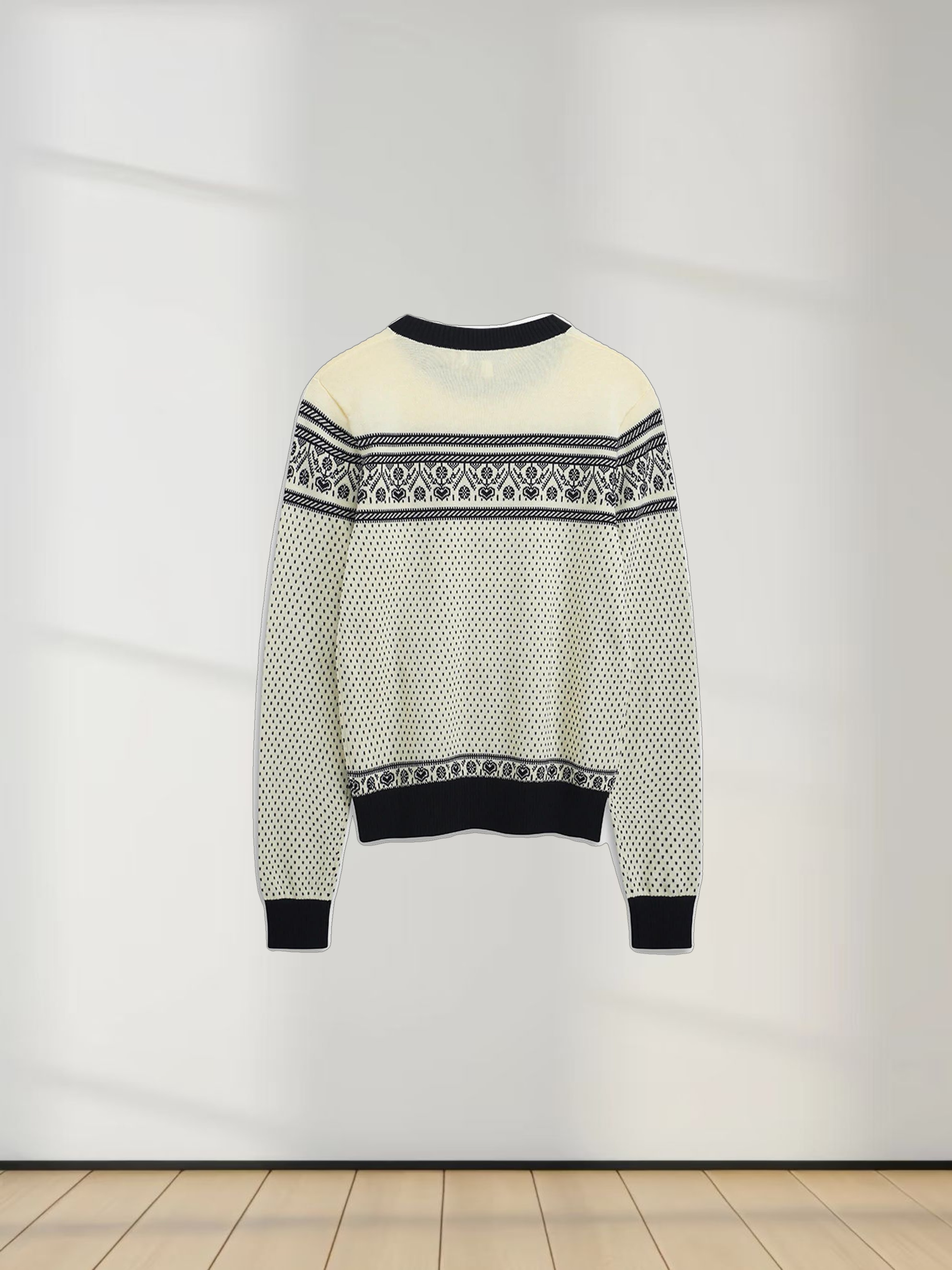 Designed Sweater-Black Combo Print