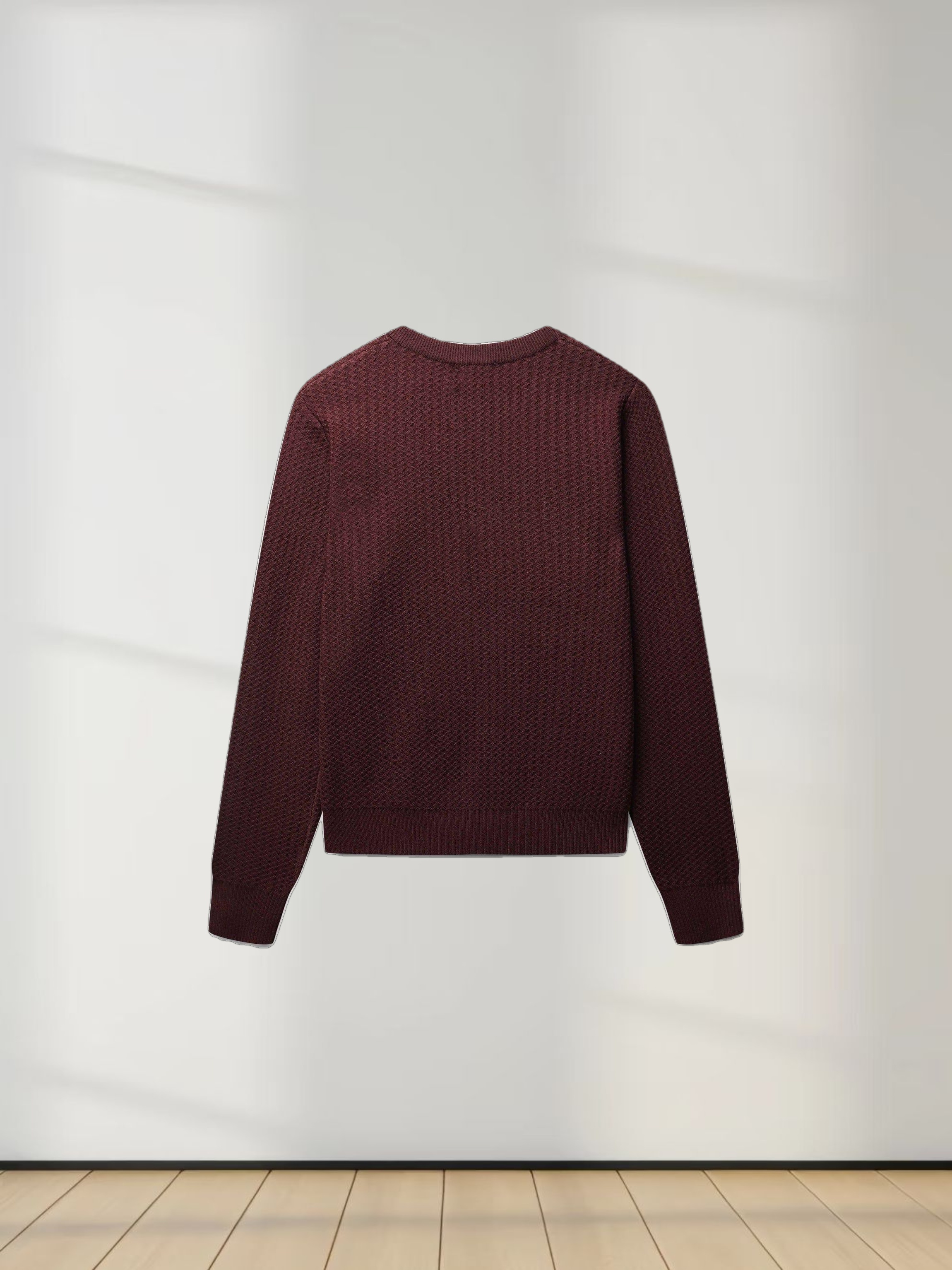 Waffle Wave Sweater- Solid Brown