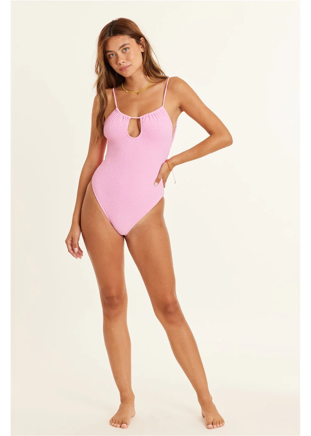 Gathered One-Piece Swimsuit