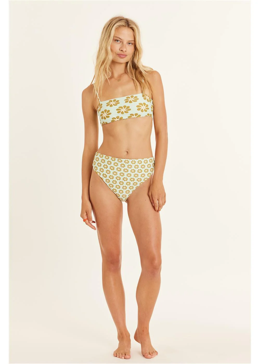 High Waist Flower Print Swim Bottom