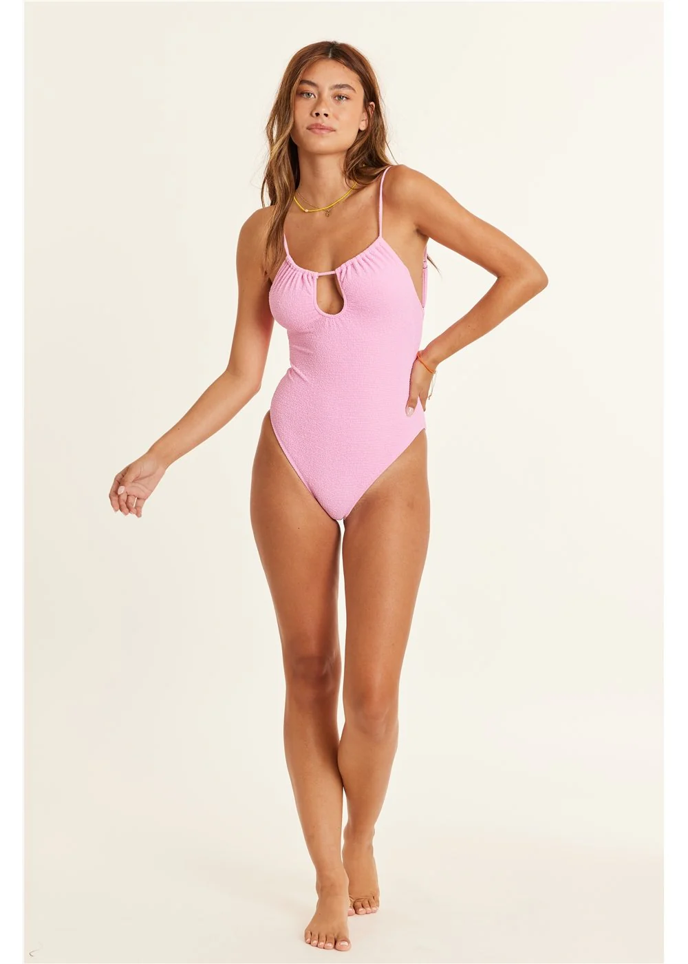 Gathered One-Piece Swimsuit