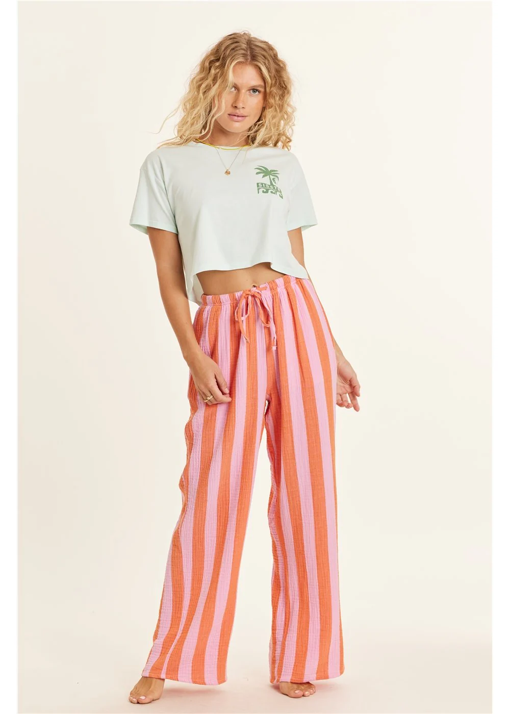 Changing Tides Cropped Short Sleeve Knit Top