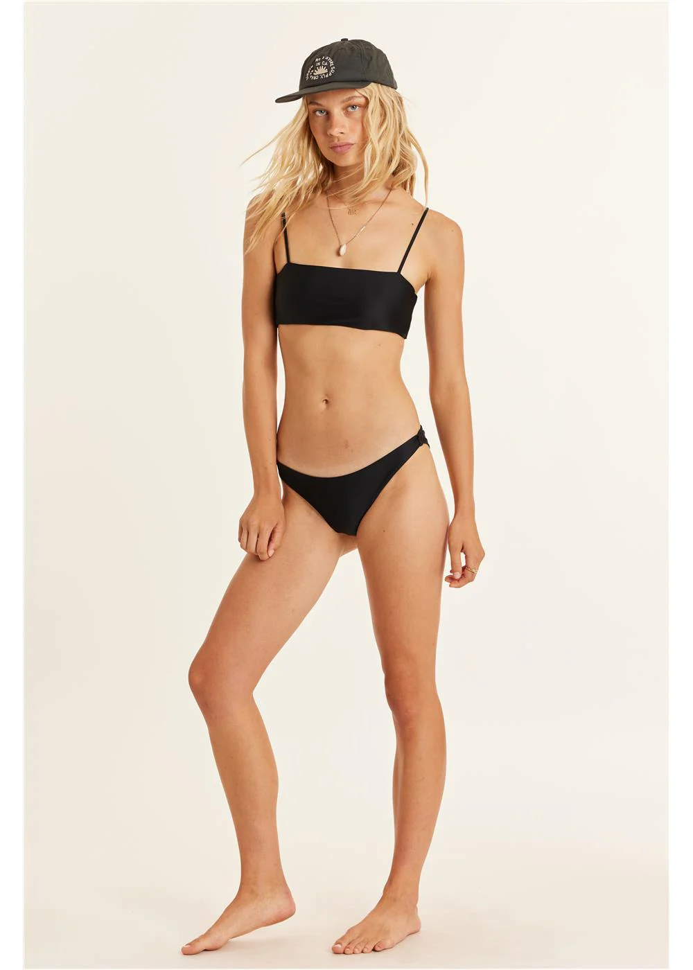 Solid High Hip Swim Bottom