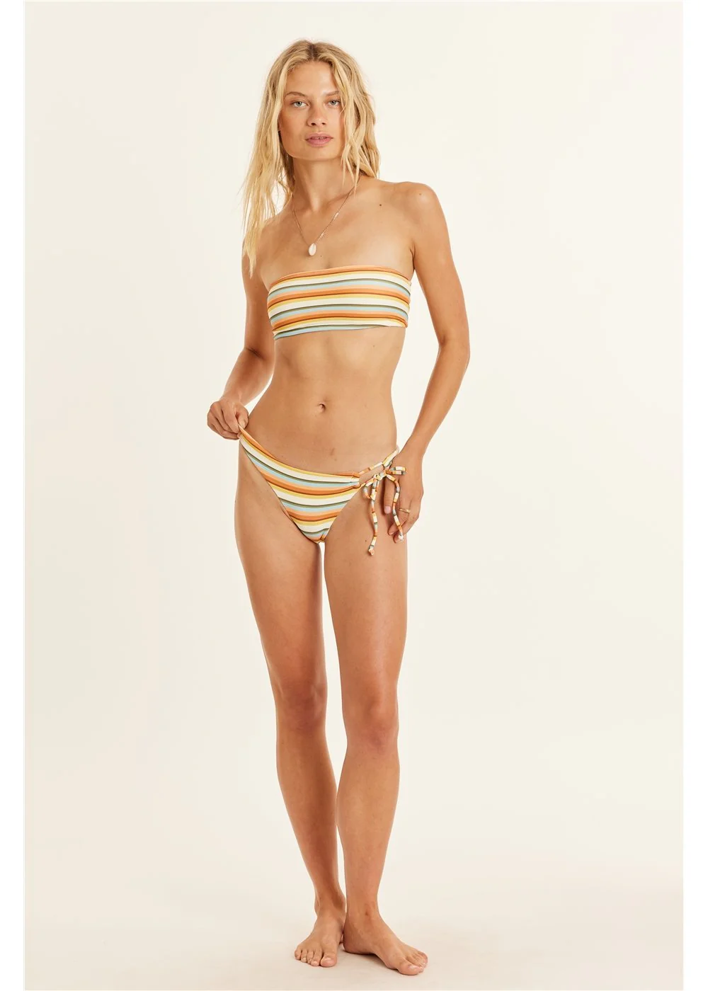 Ribbed Bandeau Swim Top