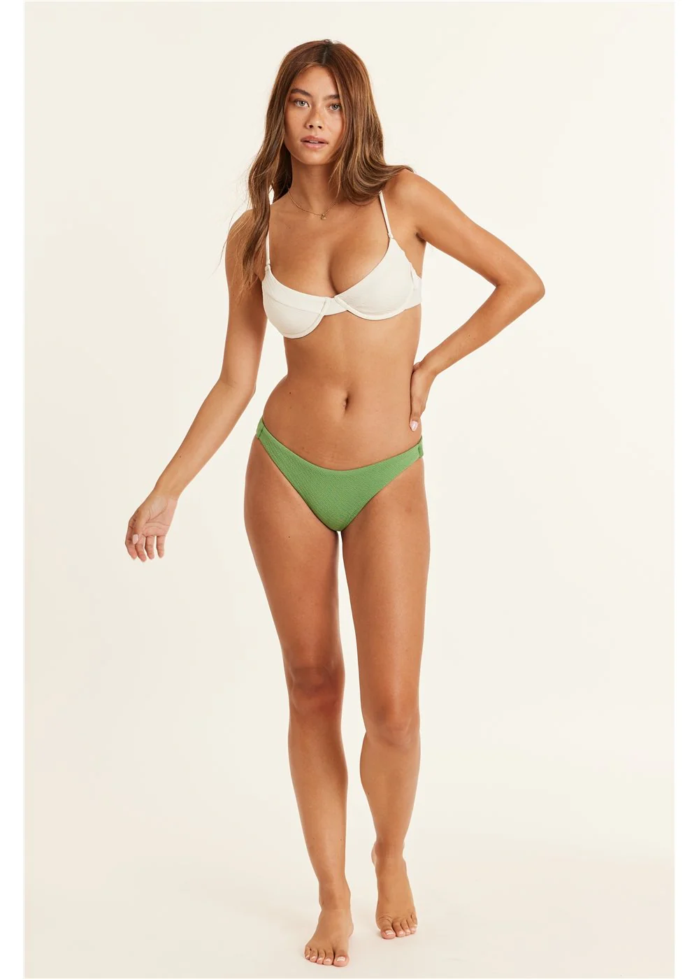 Underwire Wave-Patterned Swim Top