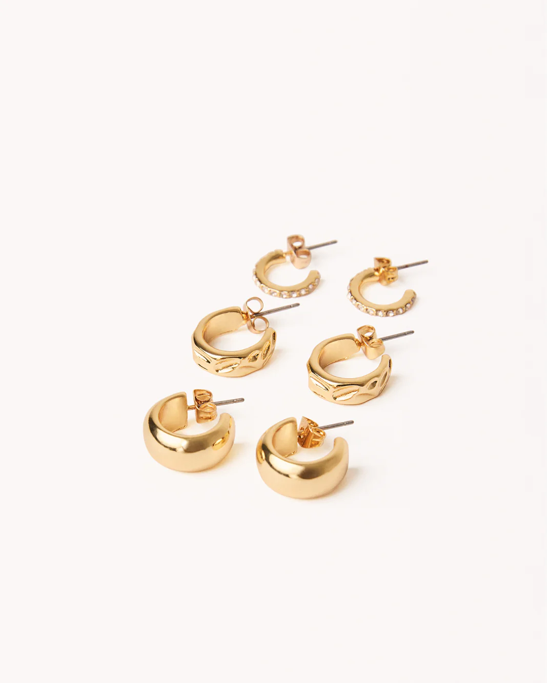 LUCY 3 PACK EARRINGS - GOLD PLATED 18K
