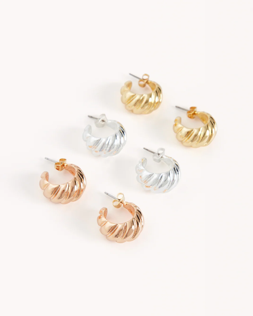 ROSALIE 3 PACK EARRINGS - MULTI PLATED