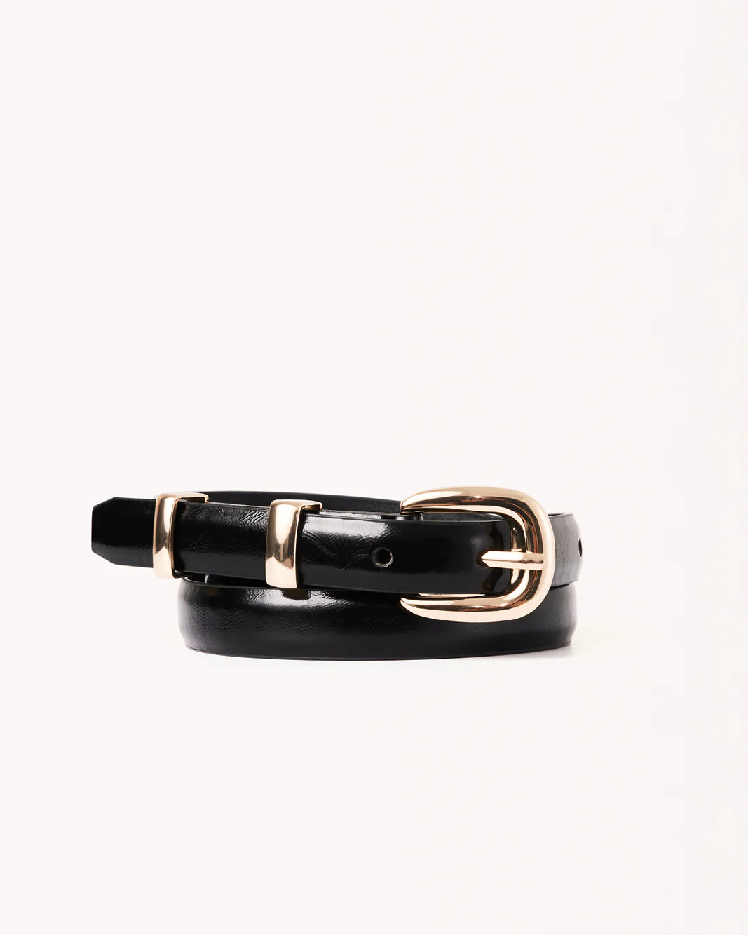 CLEO BELT - BLACK SHINE-GOLD