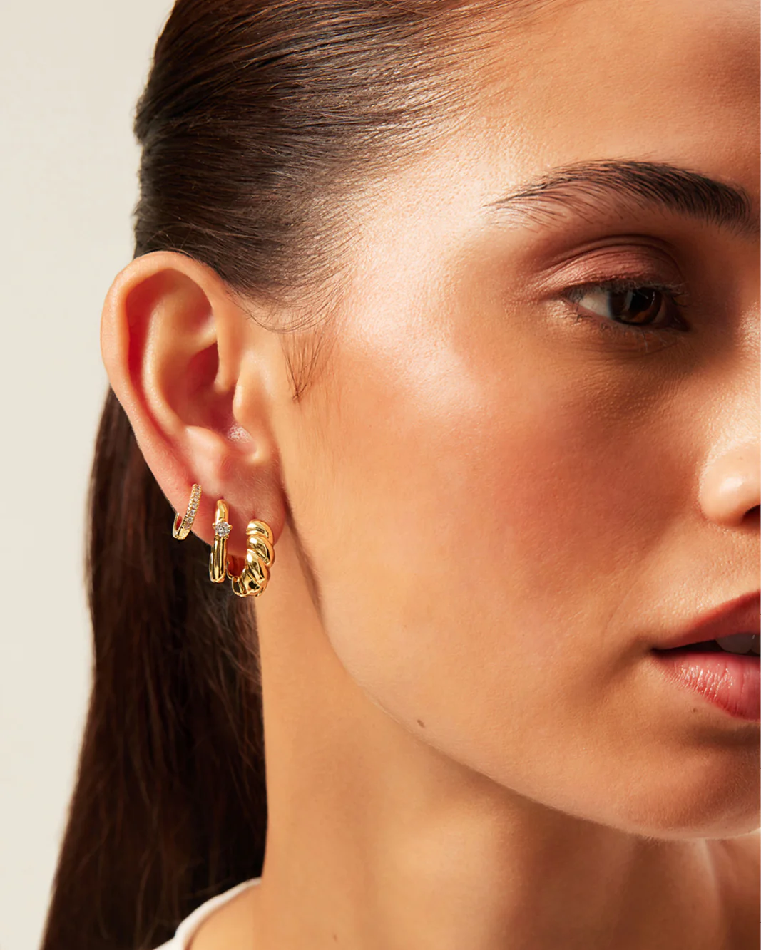 KAYLEE 3 PACK EARRINGS - GOLD PLATED 18K