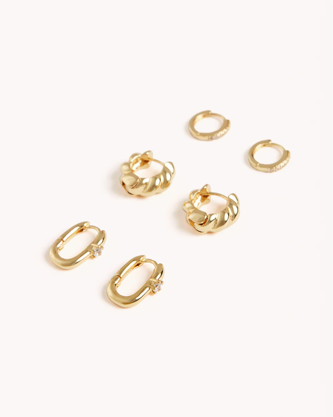 KAYLEE 3 PACK EARRINGS - GOLD PLATED 18K