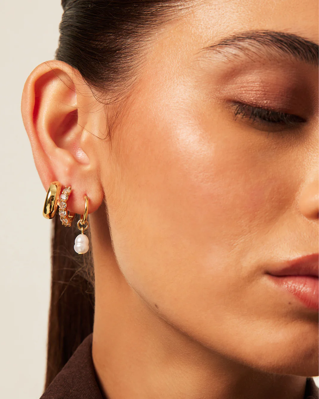 TASMIN 3 PACK EARRINGS - GOLD PLATED 18K