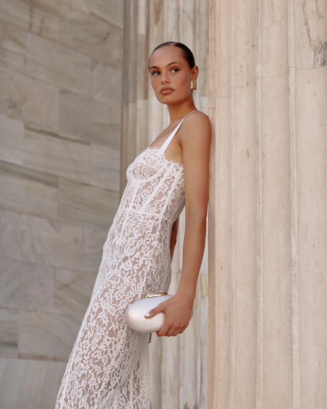 AMINA CLUTCH BAG - IVORY