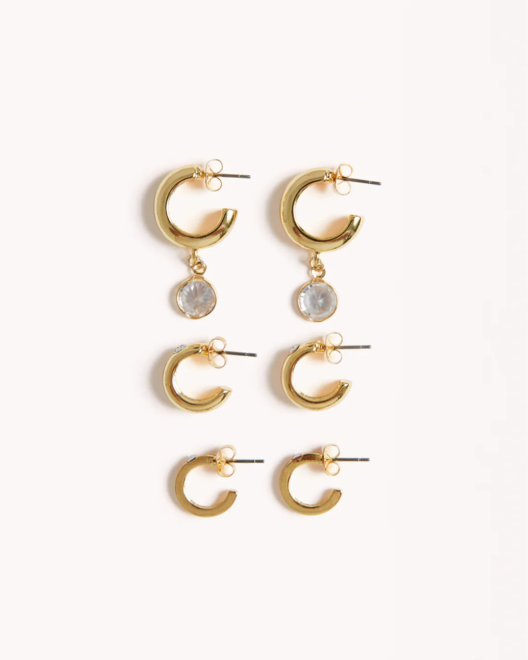 AMARA 3 PACK EARRINGS - GOLD PLATED 18K