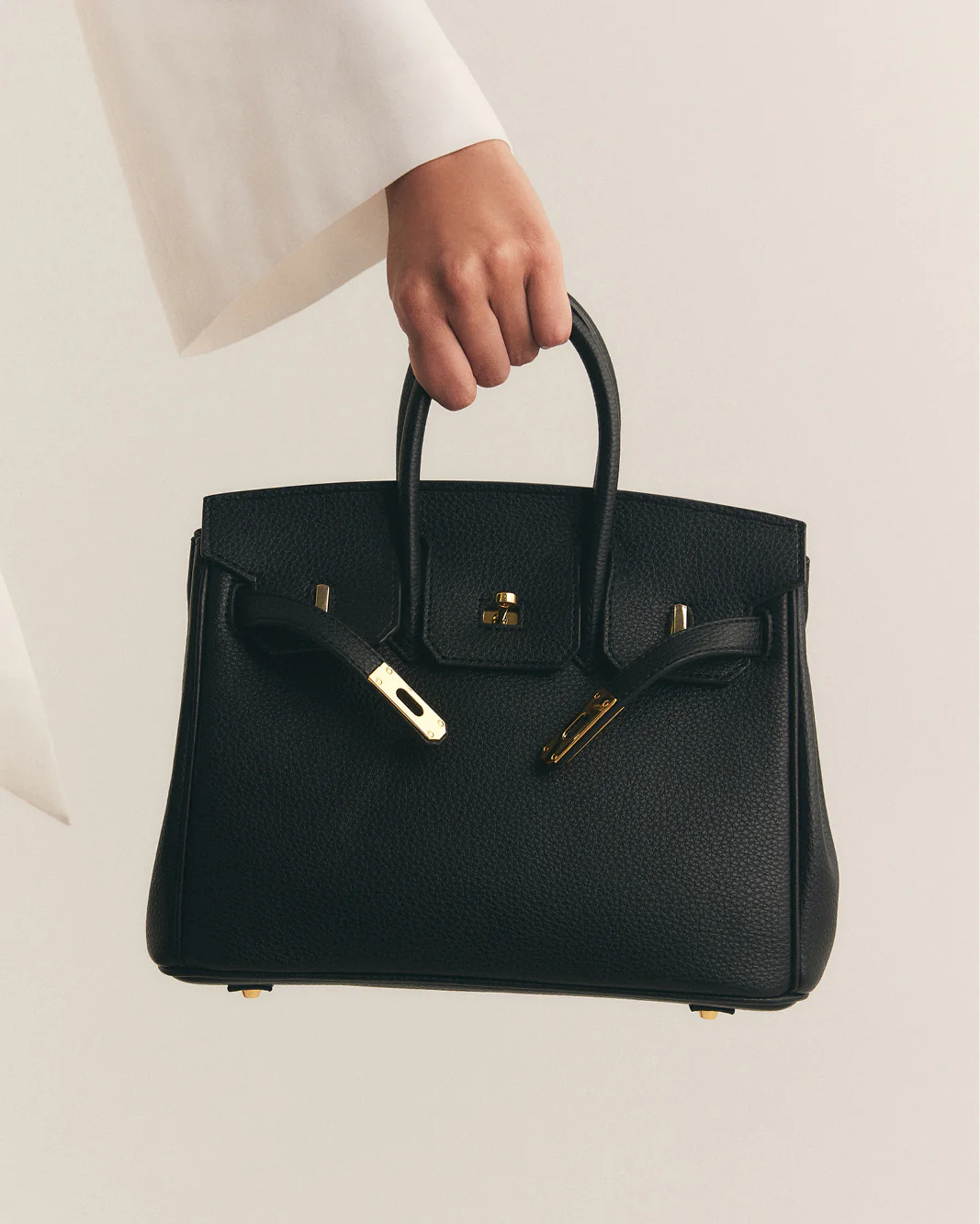 HAMPTON HANDLE BAG - BLACK PEBBLE