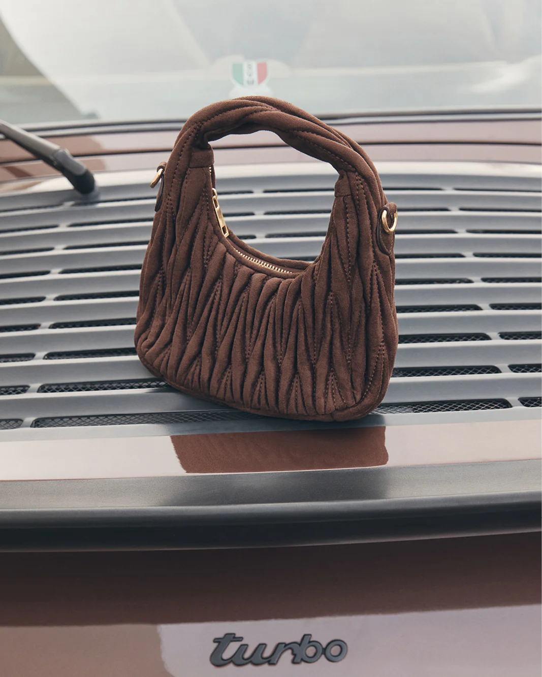 SHILOH HANDLE BAG - DARK CACAO SUEDE