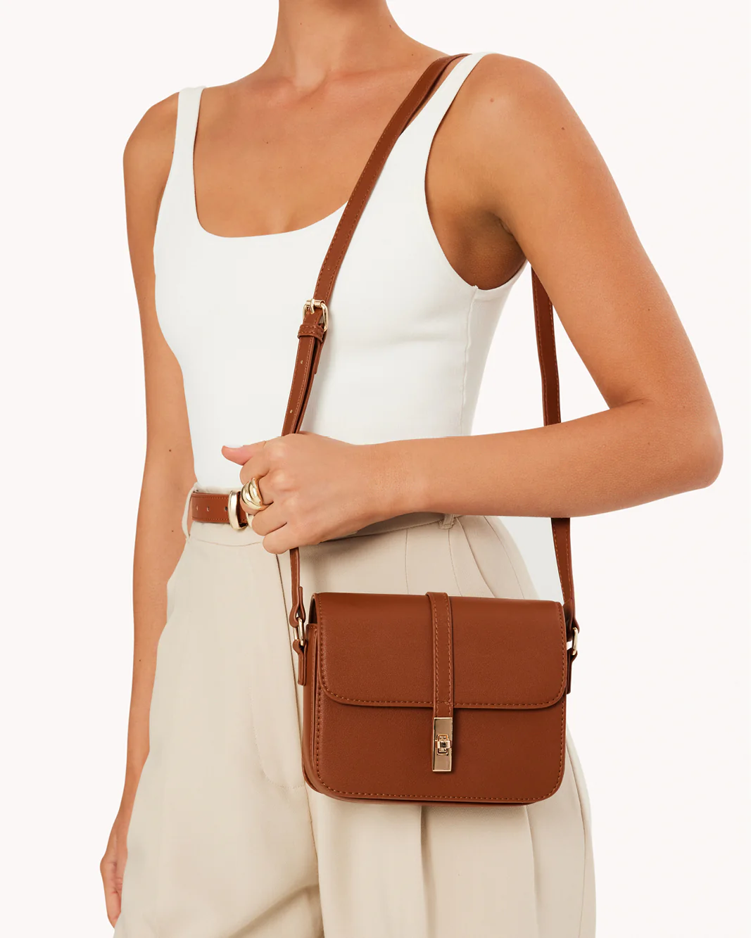 LILAH CROSS BODY BAG - TAN