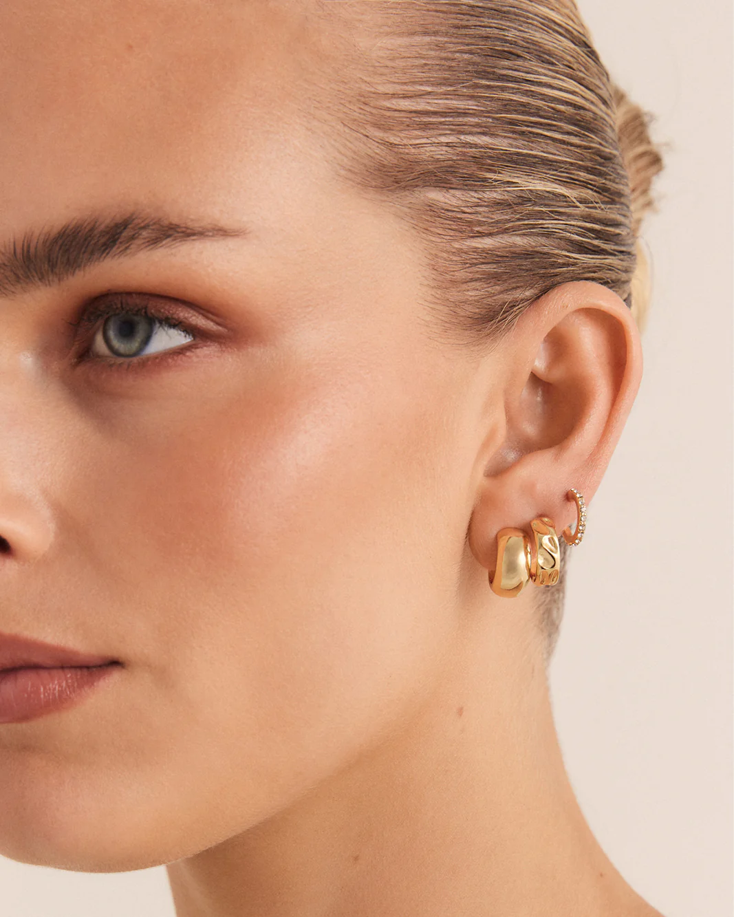 LUCY 3 PACK EARRINGS - GOLD PLATED 18K