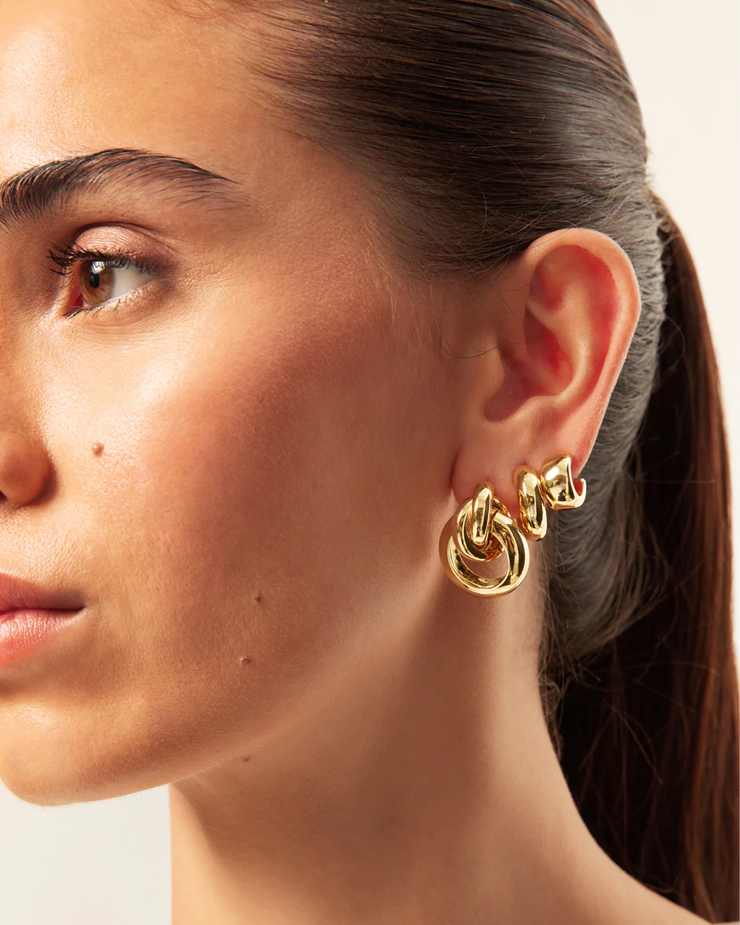 TRINITY EARRINGS 3 PACK - GOLD PLATED 18K