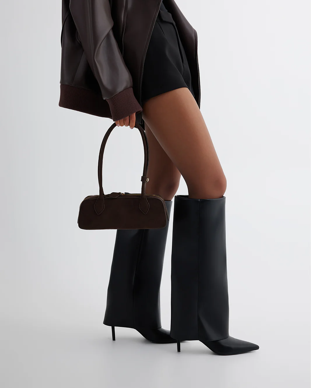 GIA SHOULDER BAG - DARK CACAO SUEDE