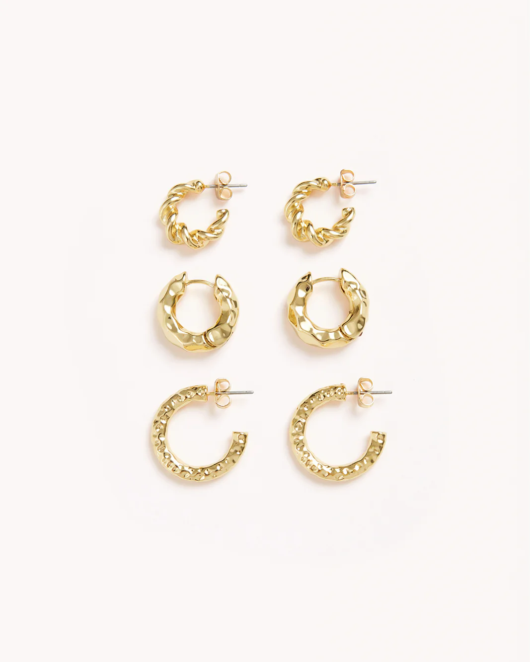 HAISLEY EARRINGS 3 PACK - GOLD PLATED 18K